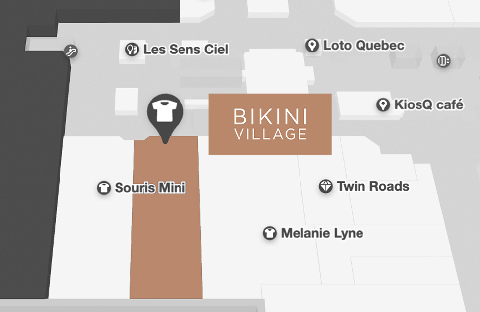 Map of Place Montréal Trust - Where to find Bikini Village