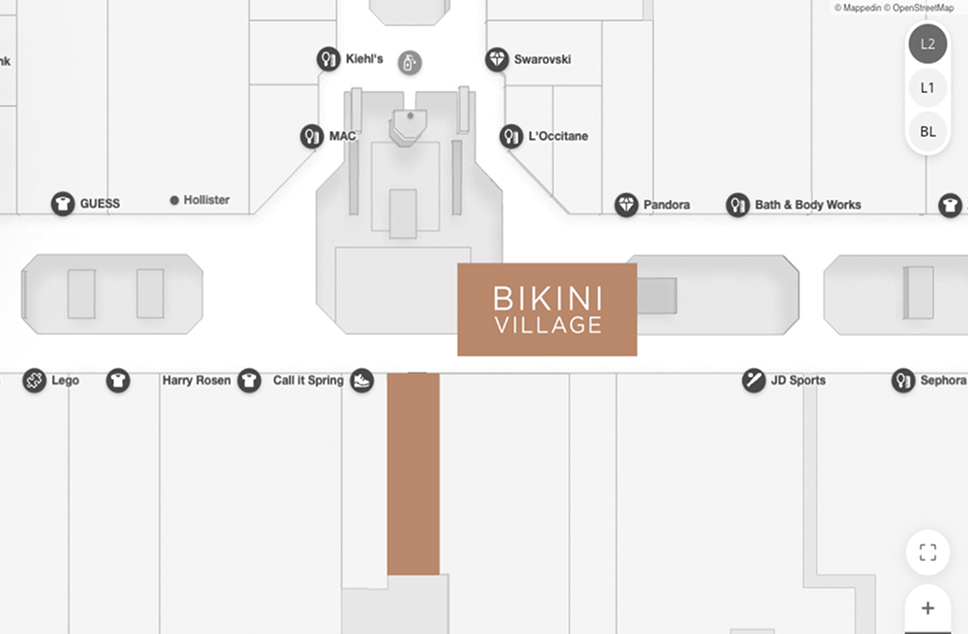 Map of Polo Park Centre - Where to find Bikini Village
