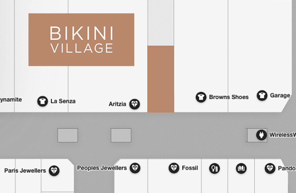 Map of Kingsway Mall - Where to find Bikini Village
