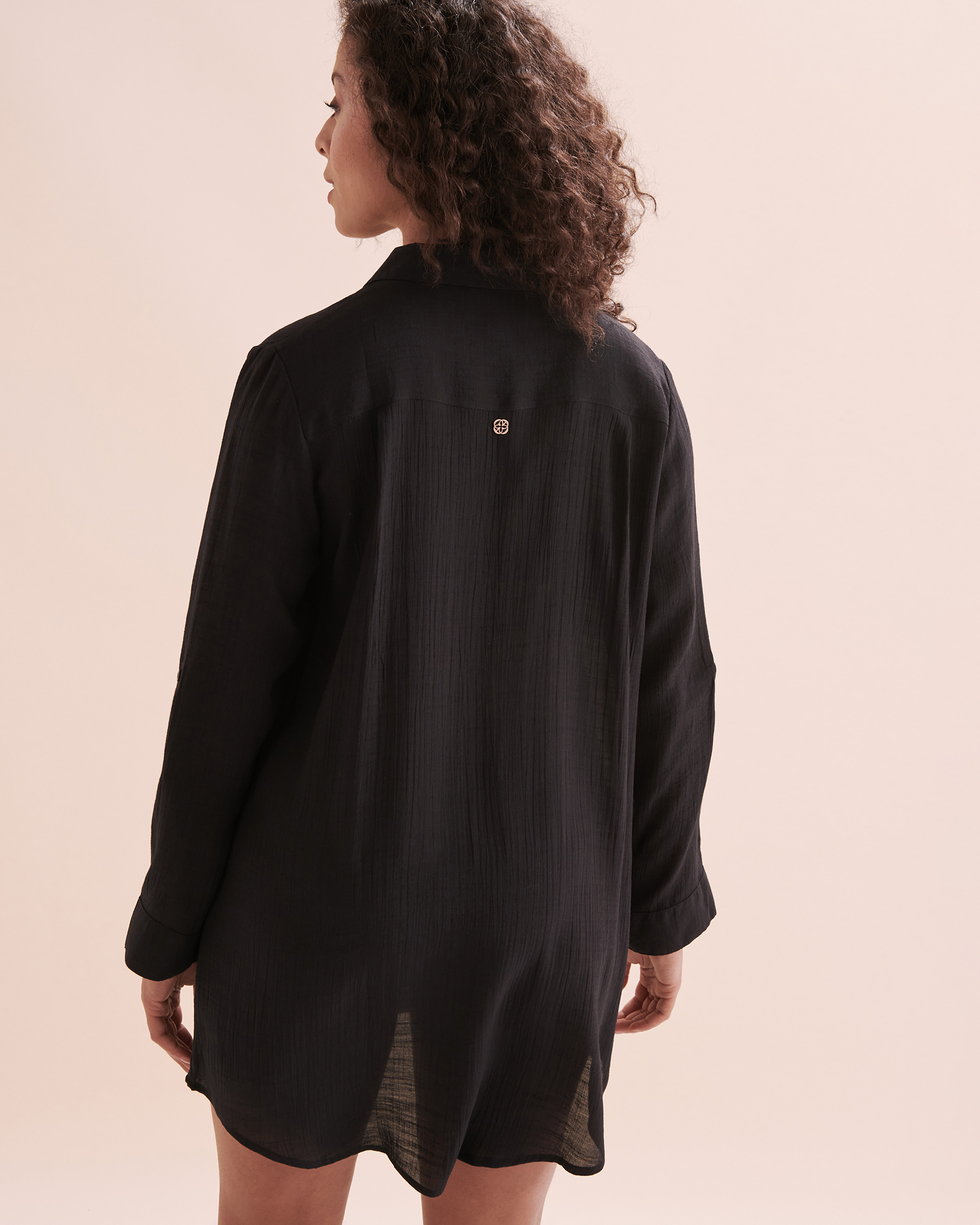 TURQUOISE COUTURE Voile Shirt Black 02100023 - View2