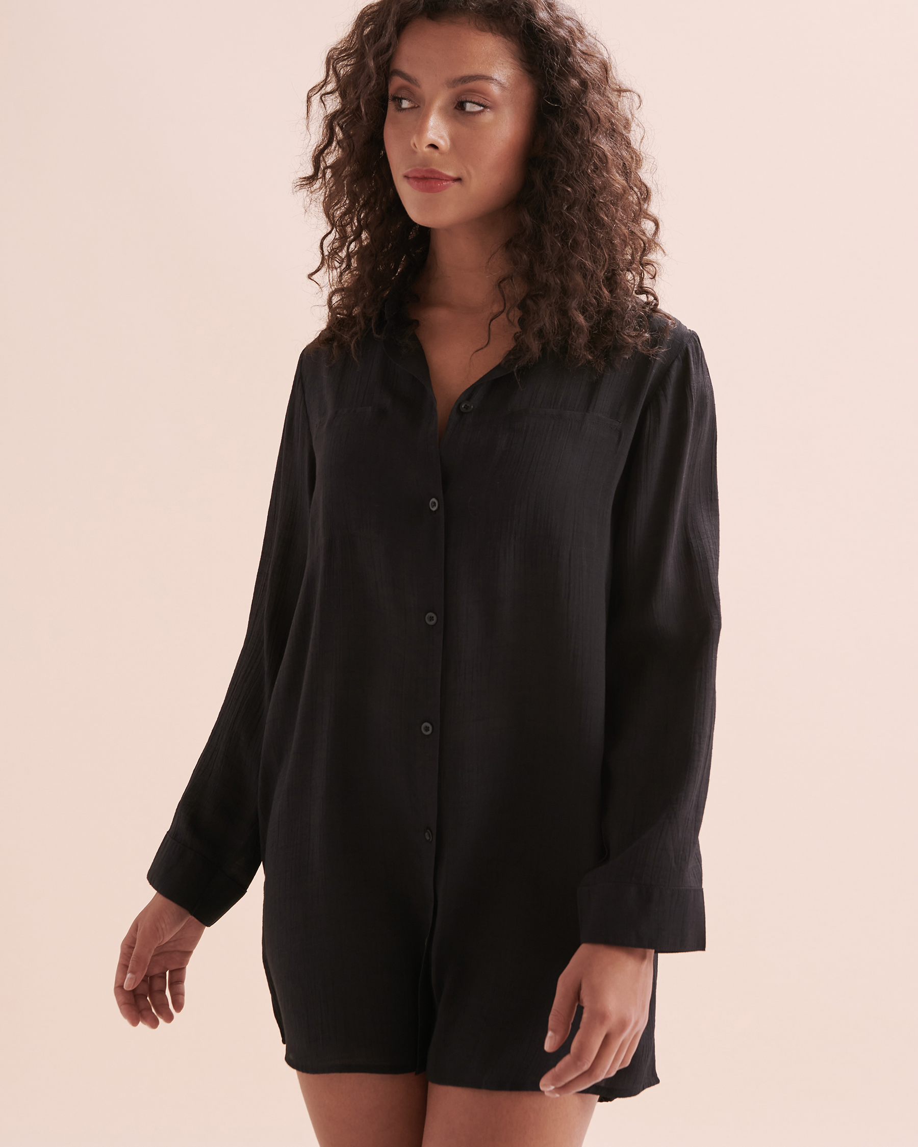 TURQUOISE COUTURE Voile Shirt Black 02100023 - View3