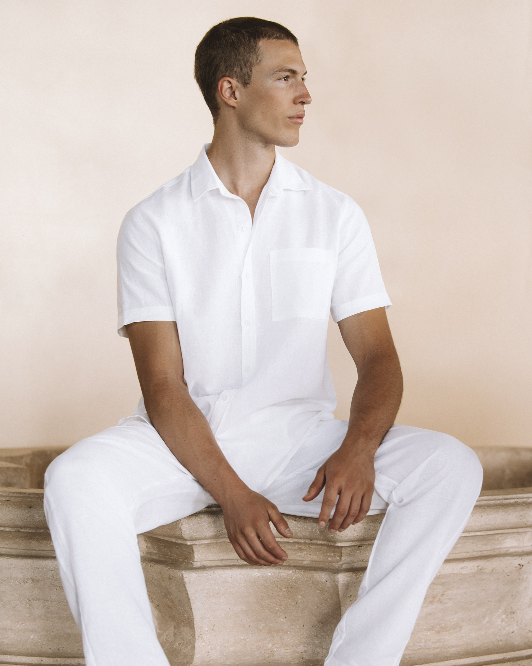 OFF THE BEACH Linen Blend Short Sleeve Shirt White 04100022 - View1