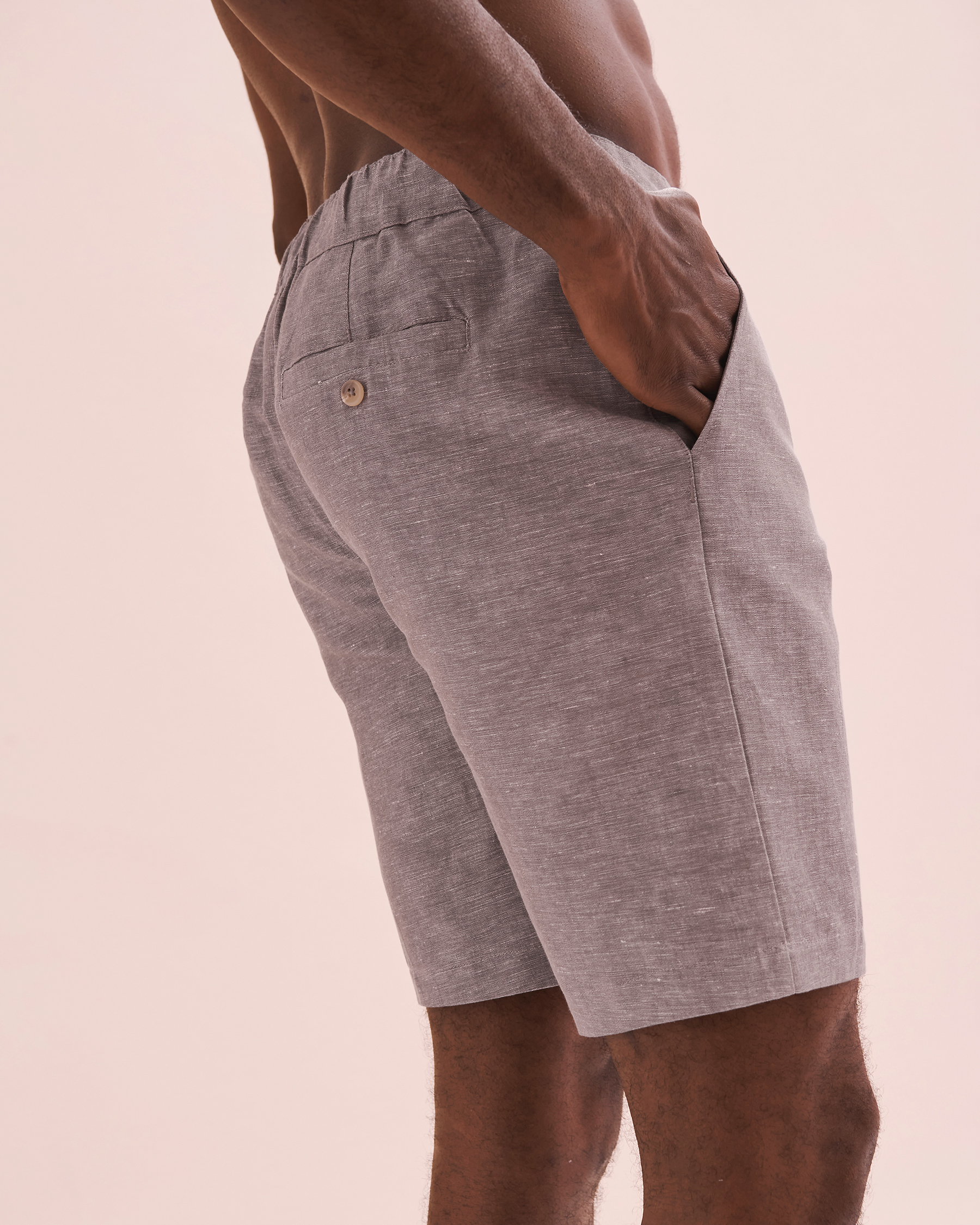 OFF THE BEACH Linen Blend Shorts Grey 04200004 - View7