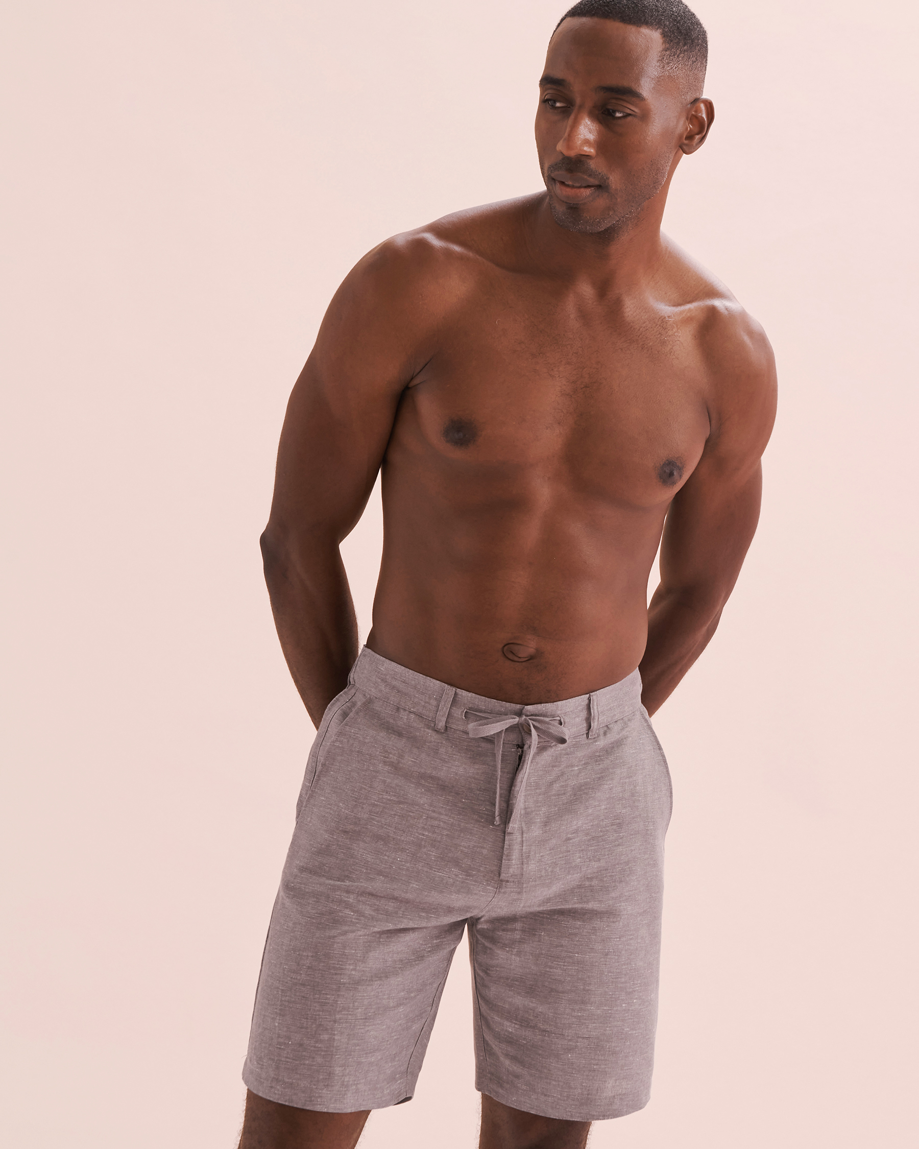 OFF THE BEACH Linen Blend Shorts Grey 04200004 - View8