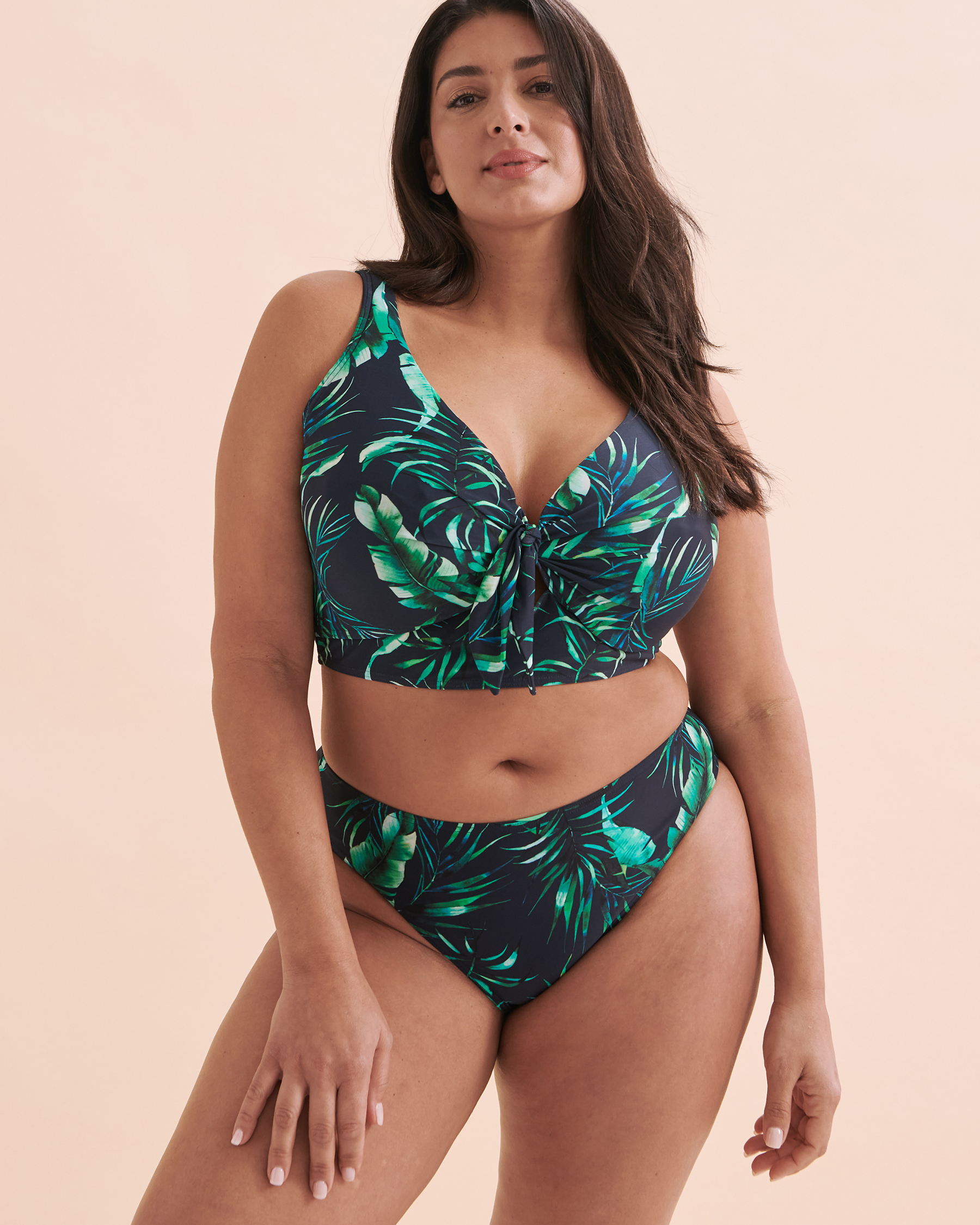 ARTESANDS Palmspiration Cezanne D/DD Cup Bralette Bikini Top Dark Navy Leaves AT3772PS - View5