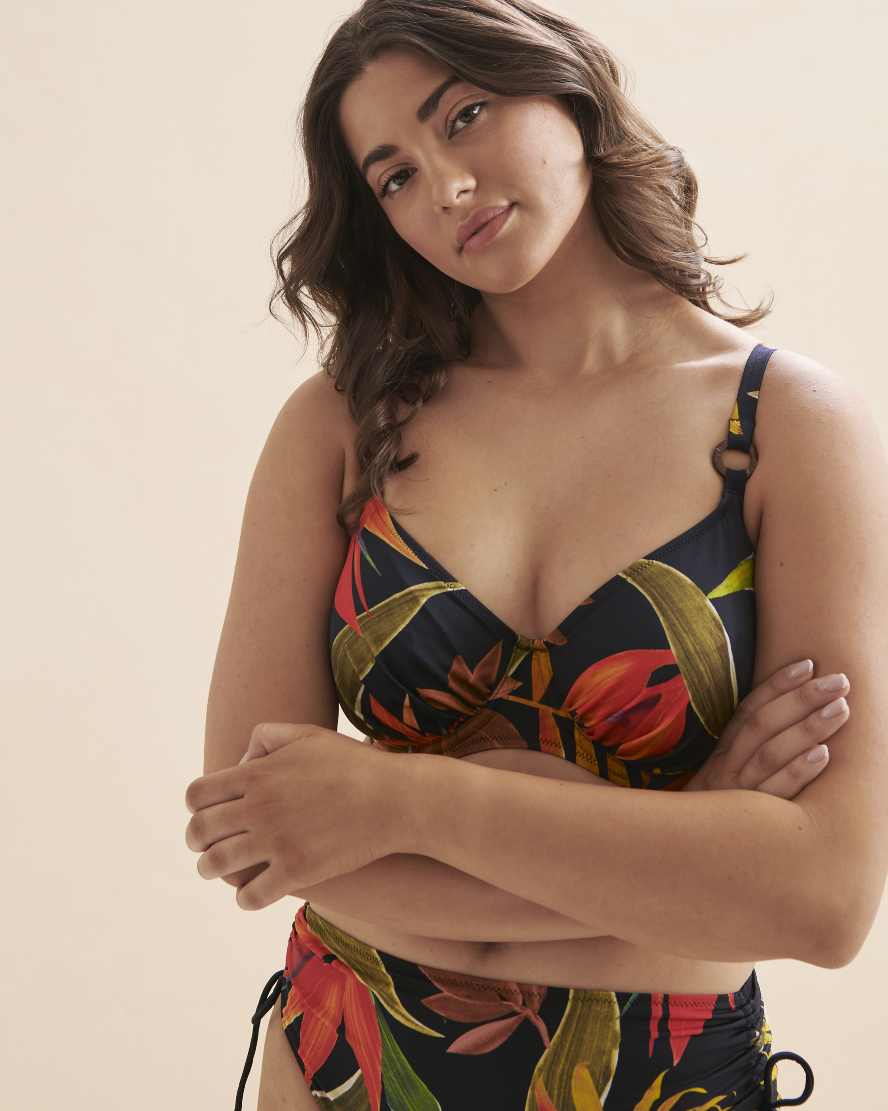 FANTASIE Pichola DD/E/F Cup Full Coverage Bikini Top Tropical Leaves FS503901 - View4