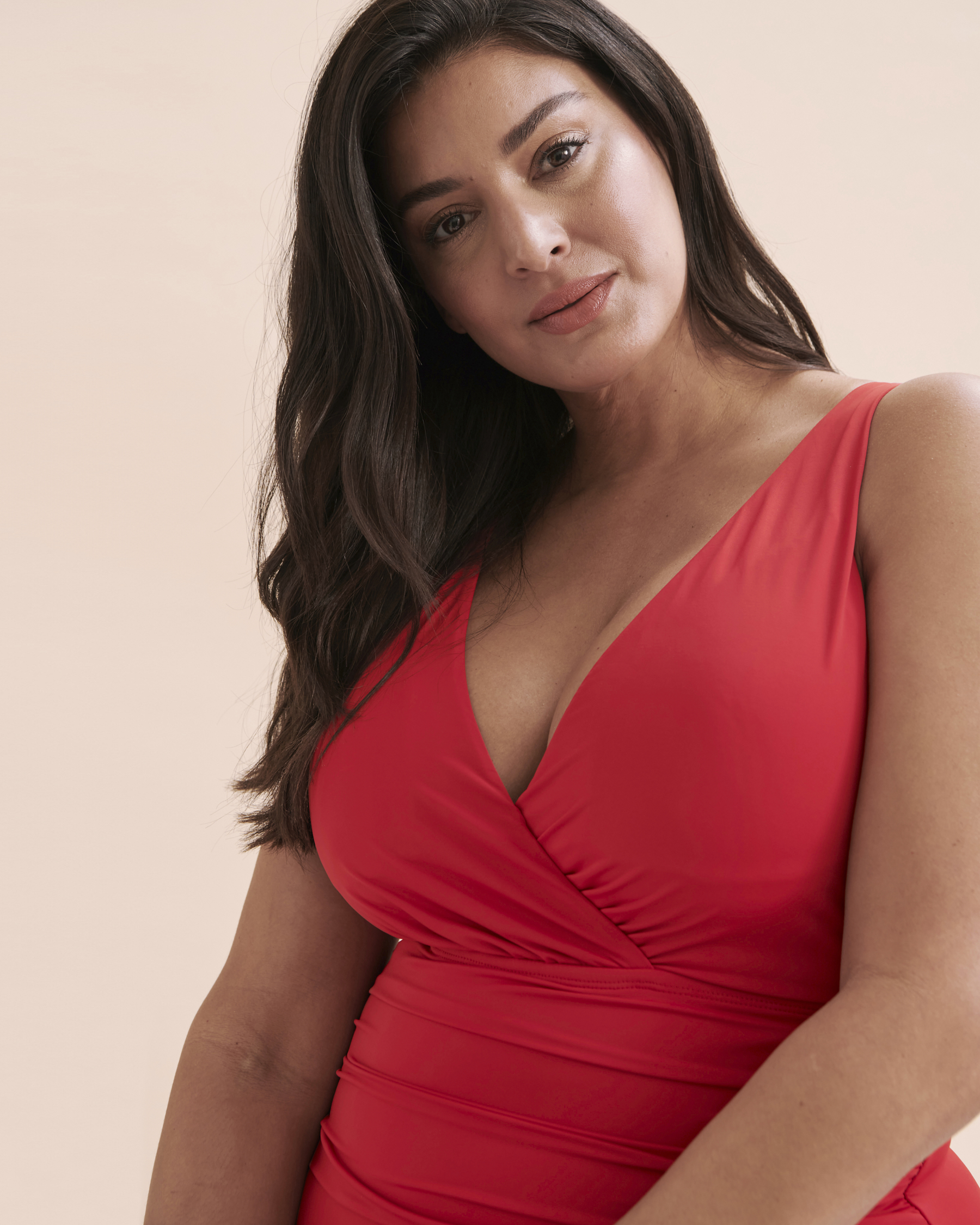 JANTZEN Solids Jewel Open Back One-piece Swimsuit Red JZ24185M - View6