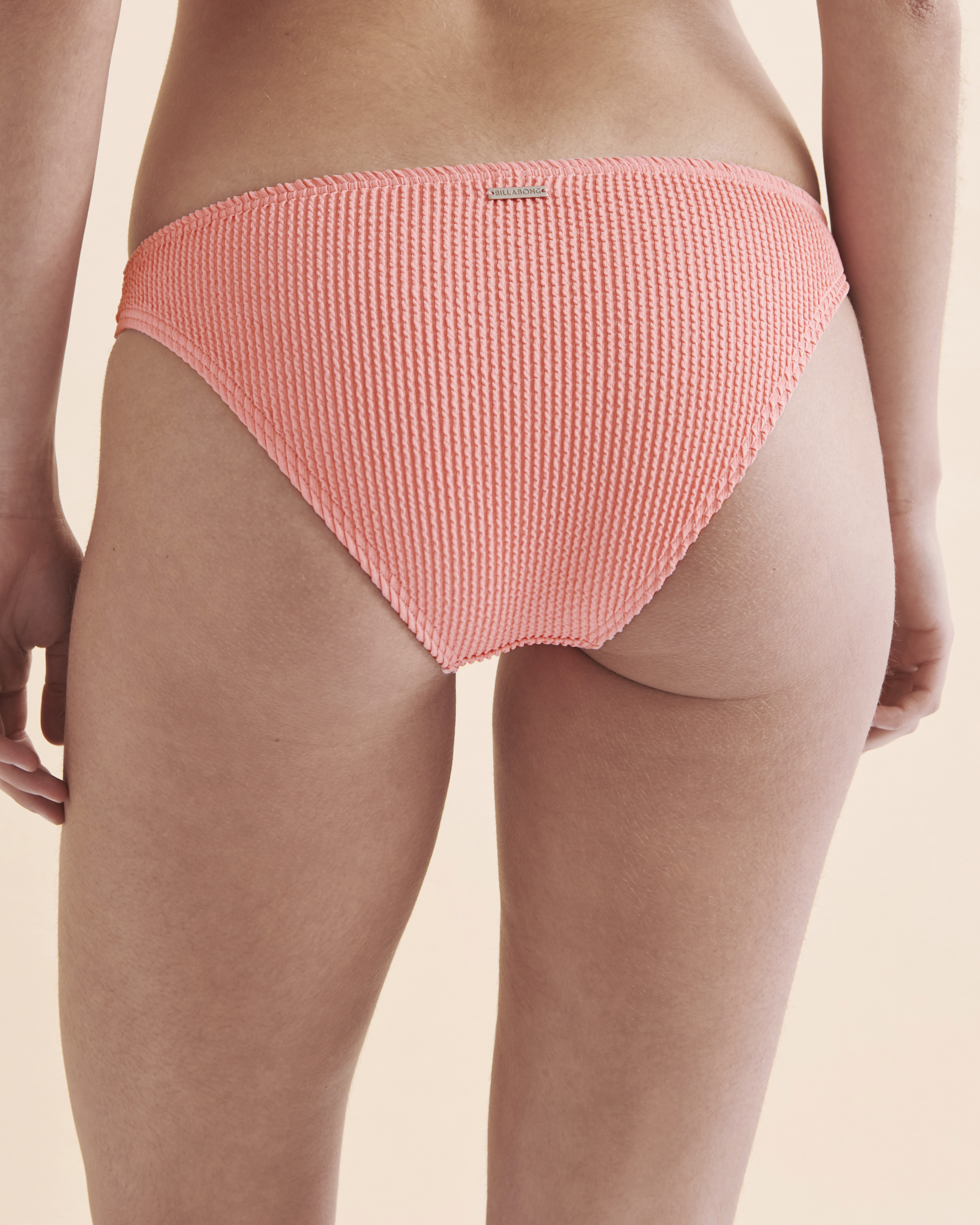 BILLABONG Summer High Tropic Textured Cheeky Bikini Bottom Flamingo ABJX400215 - View2