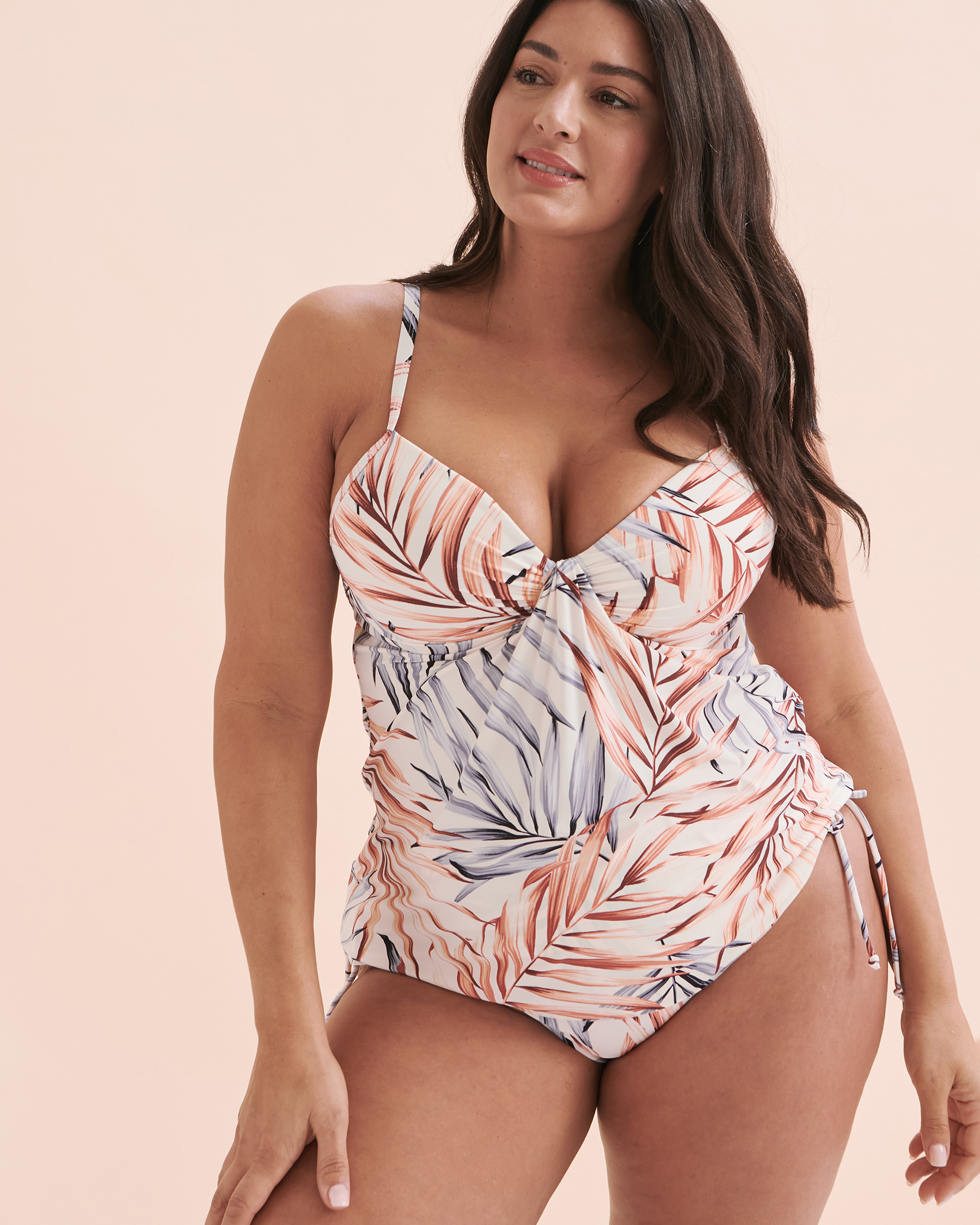 CHRISTINA Desert Palm Draped Push-up Tankini Top Tropical Beige 30DP3084 - View5