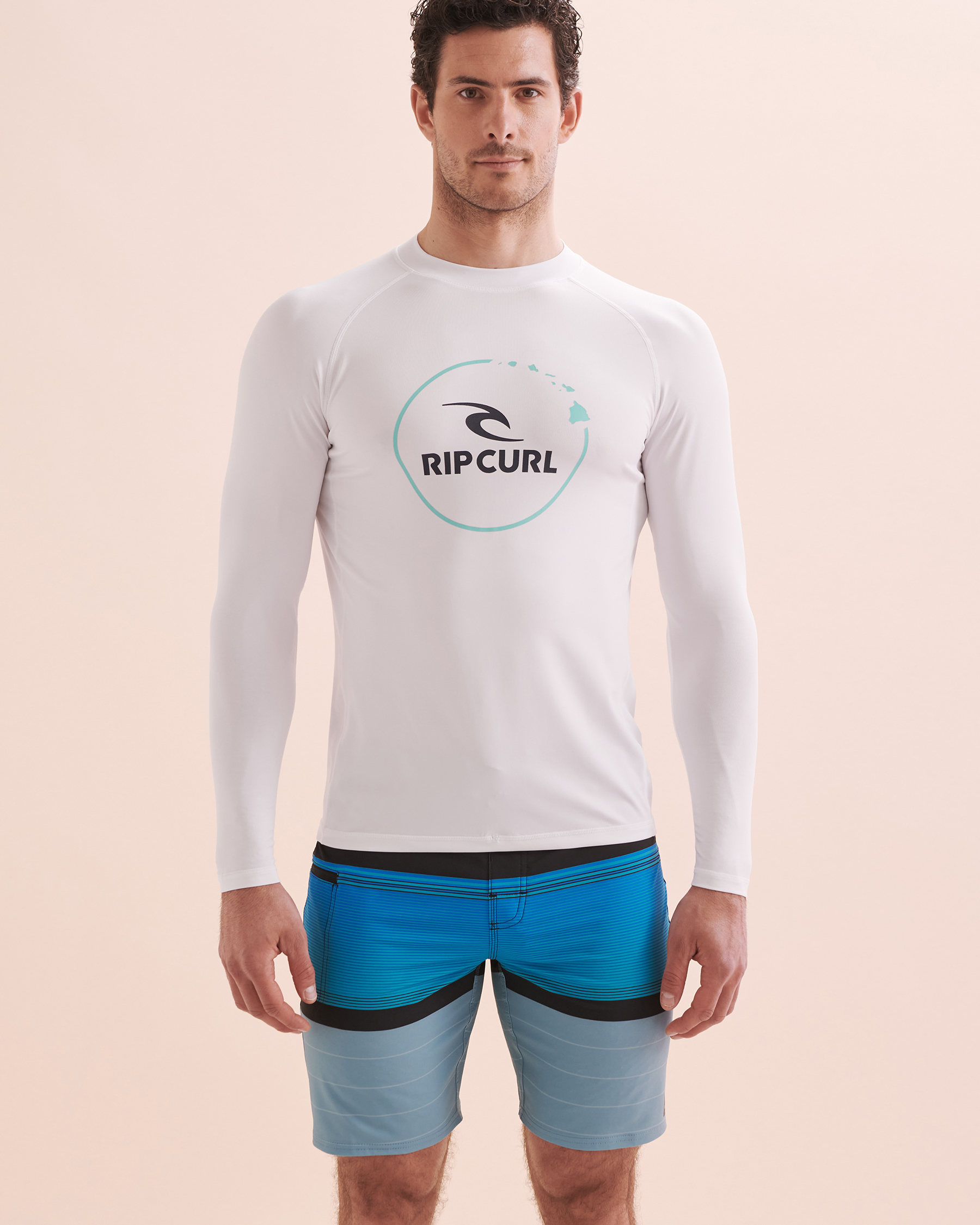 RIP CURL Island Vibe UPF50+ Long Sleeve Rashguard White 14RMRV - View4