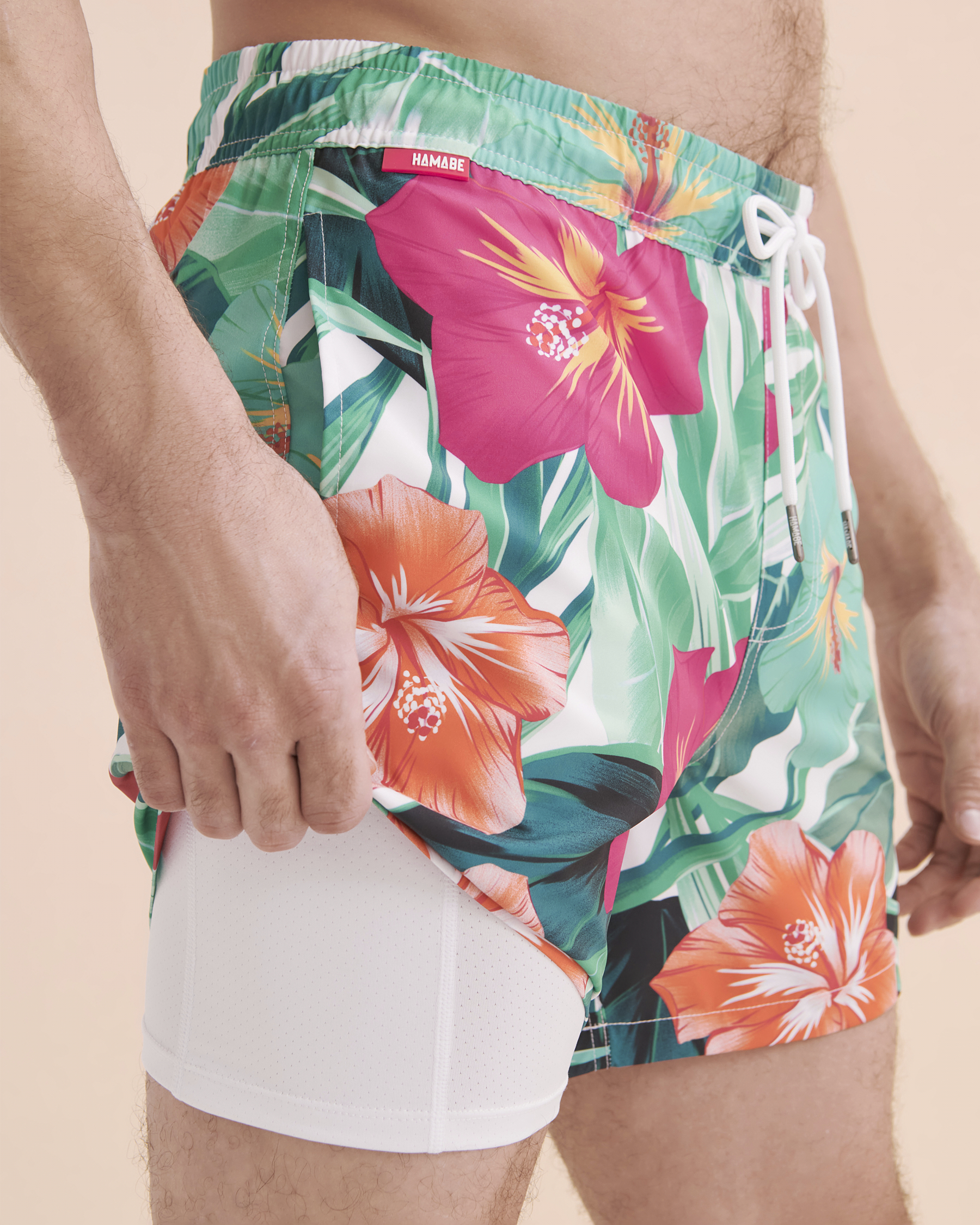 HAMABE Volley Swimsuit Hibiscus Tropical 03100031 - View7
