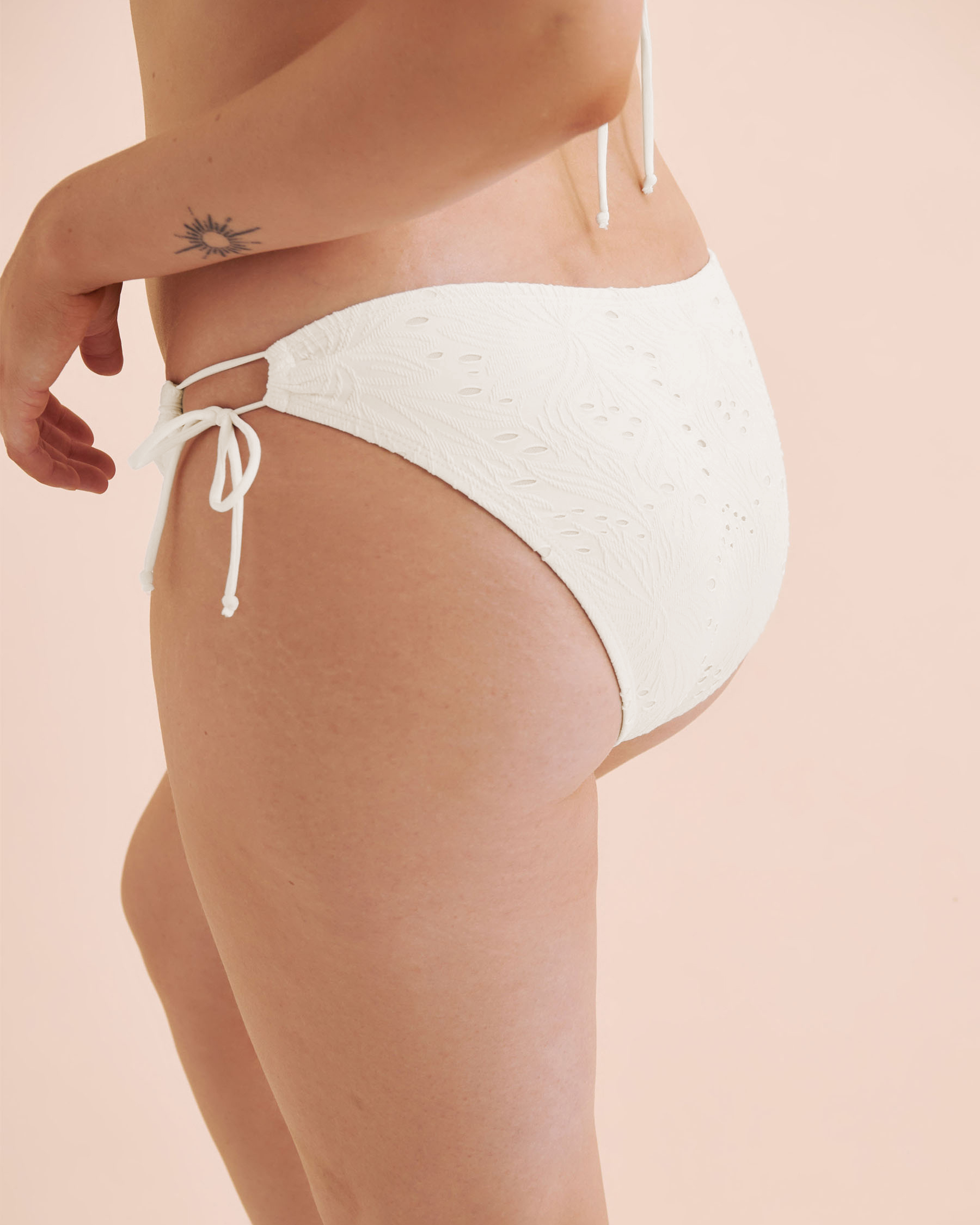 SKYE Bloom Juliana Lace Low Rise Bikini Bottom Cream White SK789148 - View3