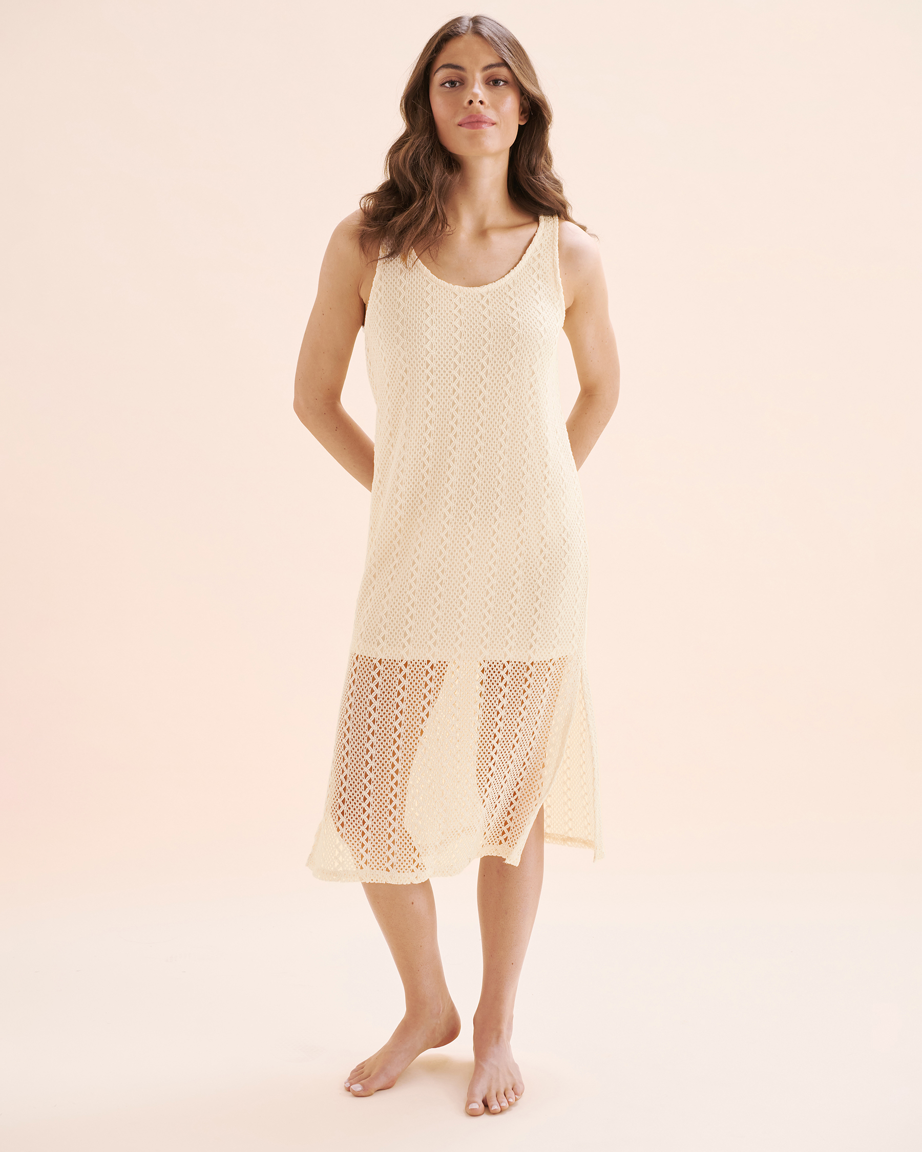 TURQUOISE COUTURE Crochet Dress Jet Stream Beige 02300160 - View5