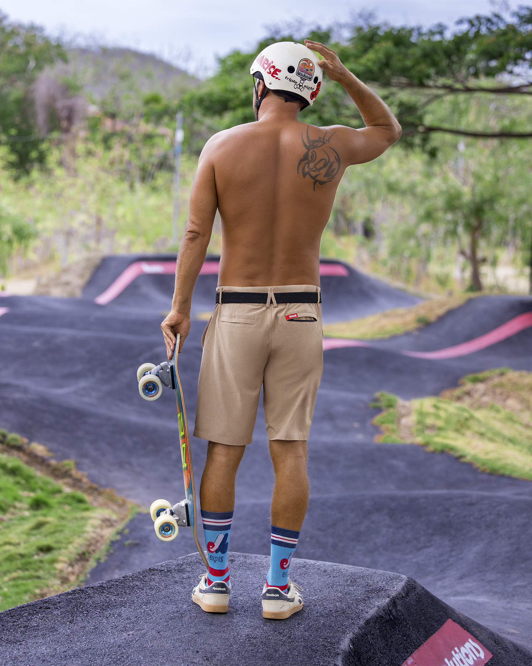 HAMABE Hybrid Shorts Light Khaki 03100038 - View3