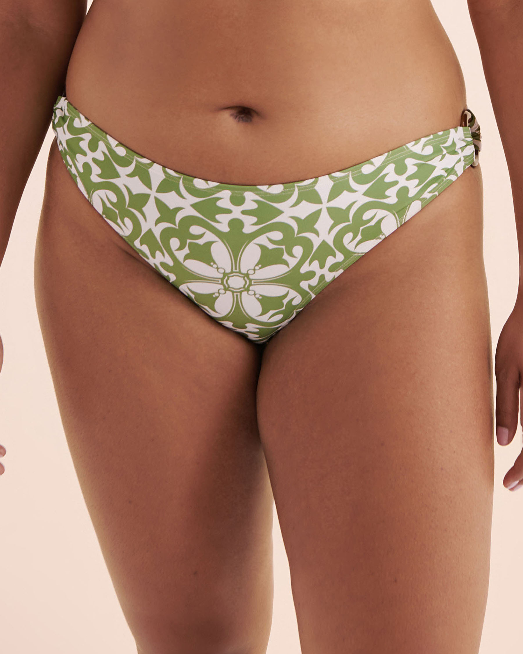 TURQUOISE COUTURE Low Rise Brazilian Bikini Bottom Jade Green Mosaic 01300444 - View9