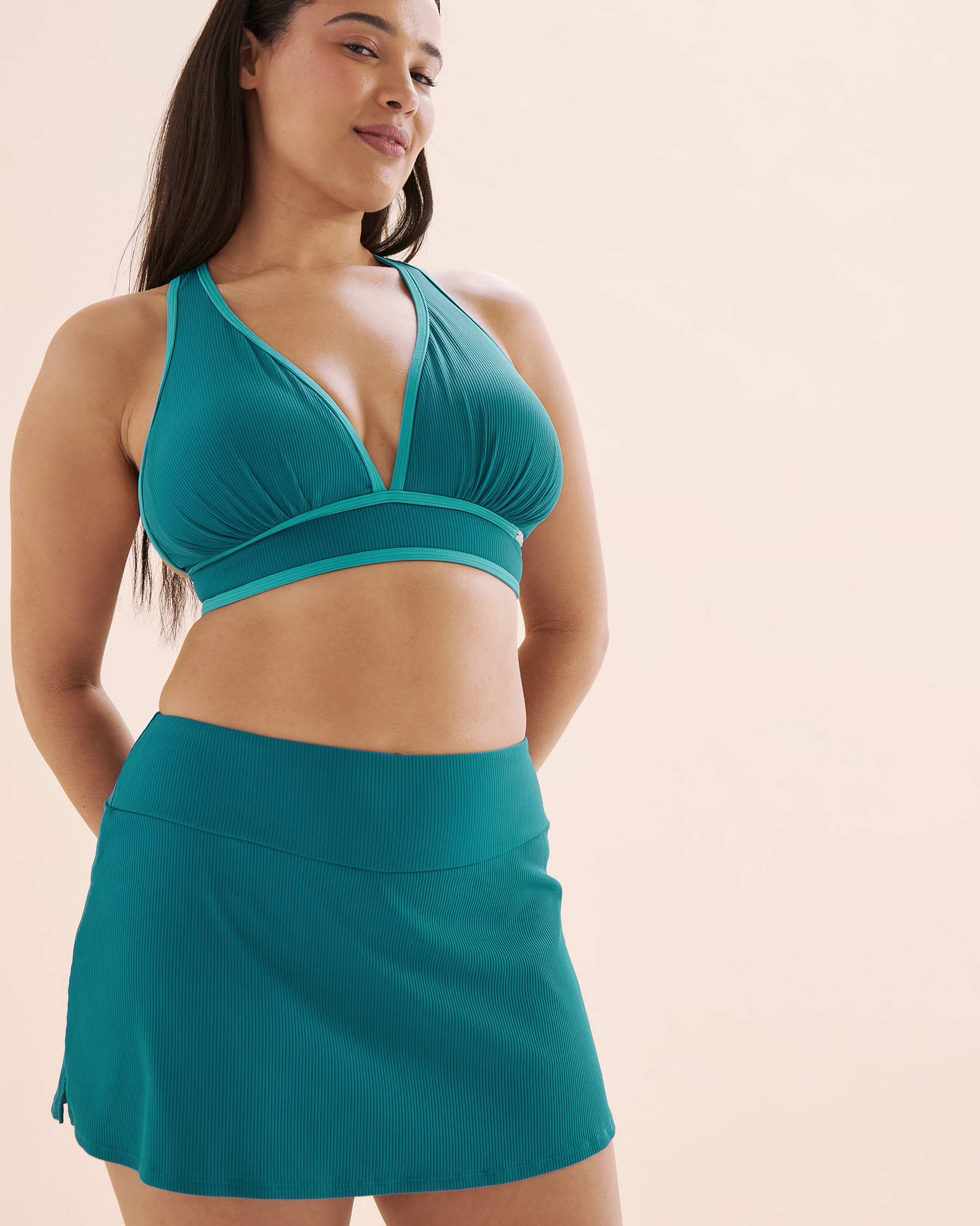 EAU DE SEA Ribbed D Cup Triangle Bikini Top Ocean Blue 01200104 - View7