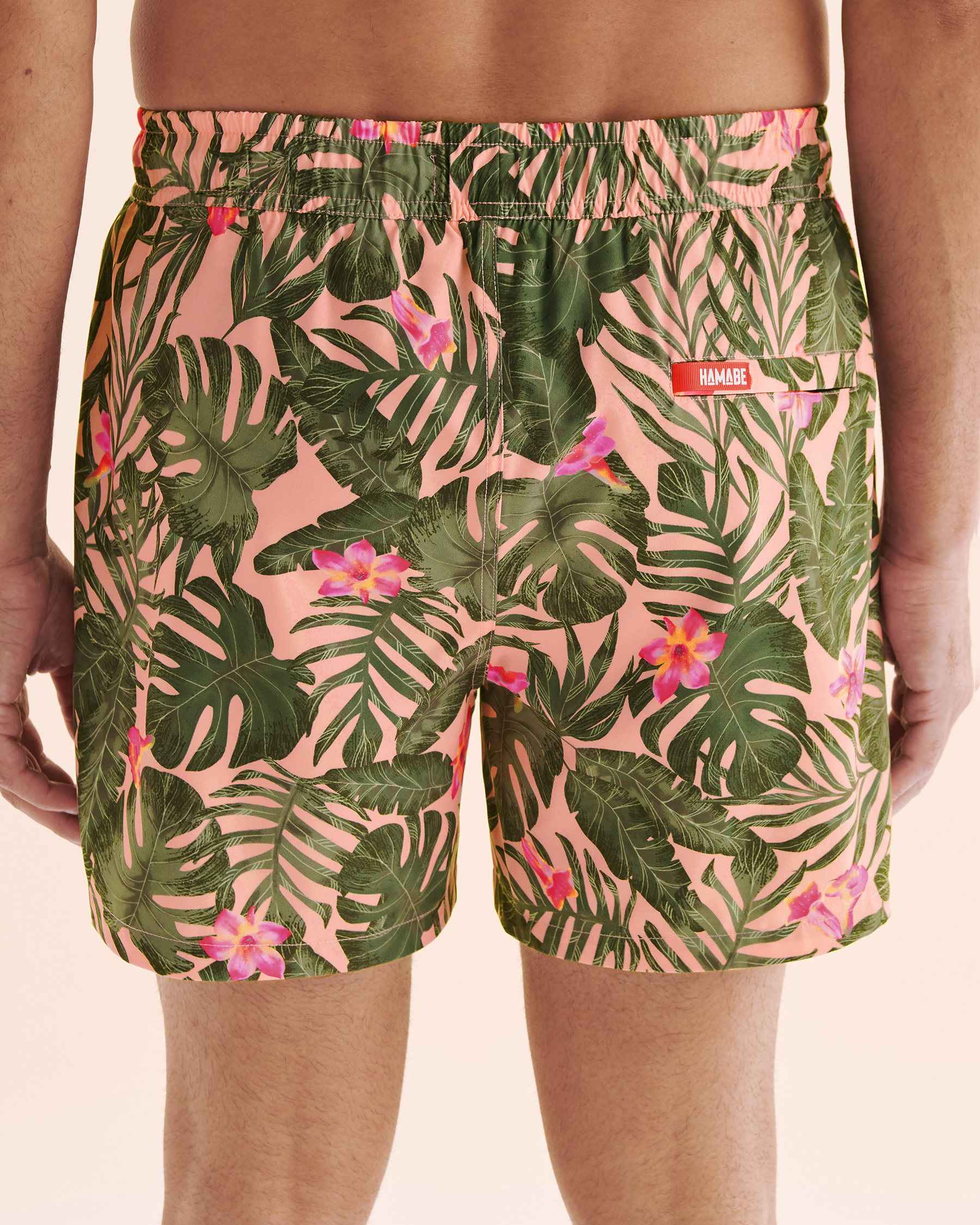 HAMABE Volley Swimsuit with Long Lining Pink Tropical 03100054 - View2