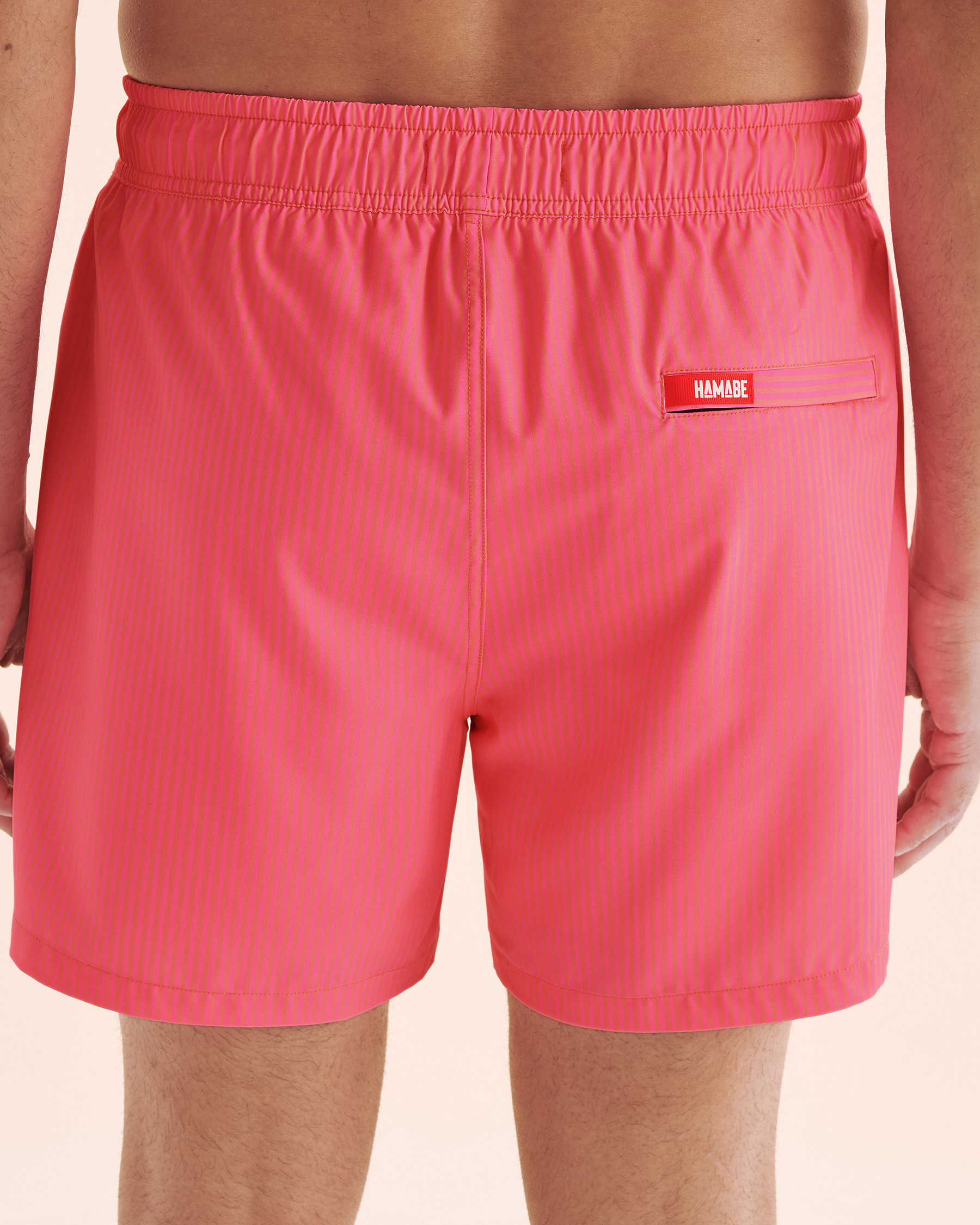 HAMABE Volley Swimsuit with Long Lining Pinstripe Neon Pink 03100054 - View2