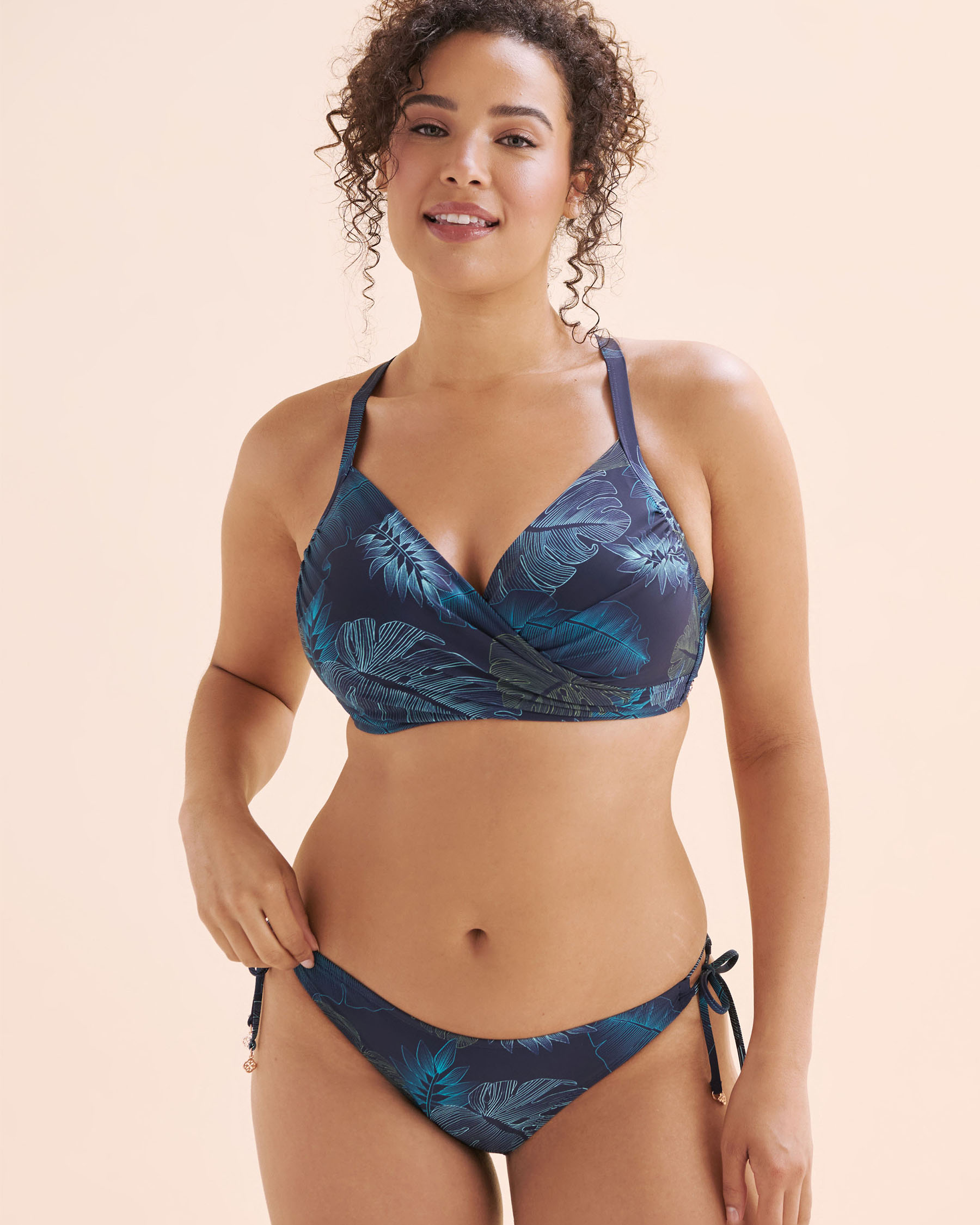 TURQUOISE COUTURE Low Rise Brazilian Bikini Bottom Navy Blue 01300464 - View7