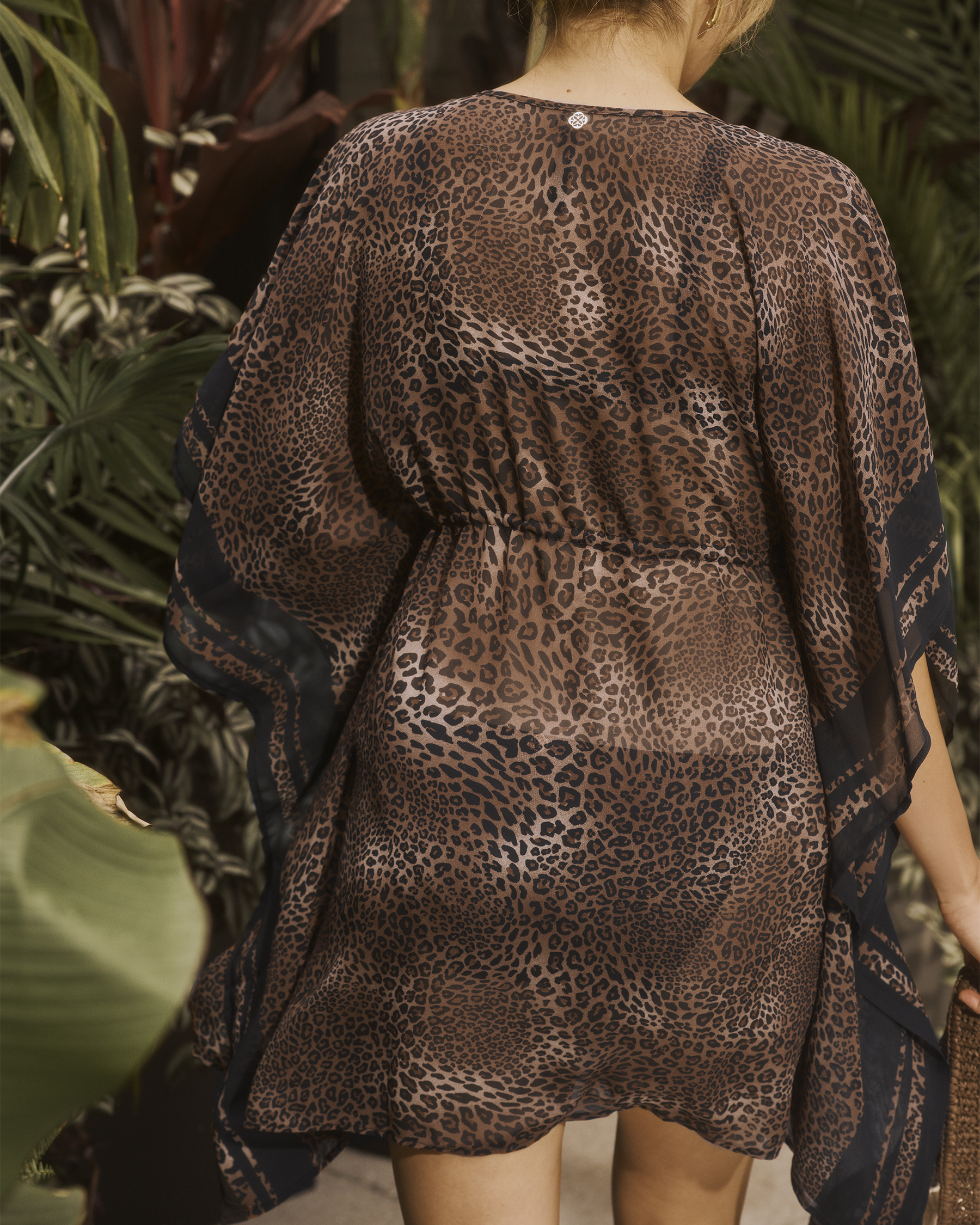 TURQUOISE COUTURE Chiffon Caftan Brown and black 02400055 - View3