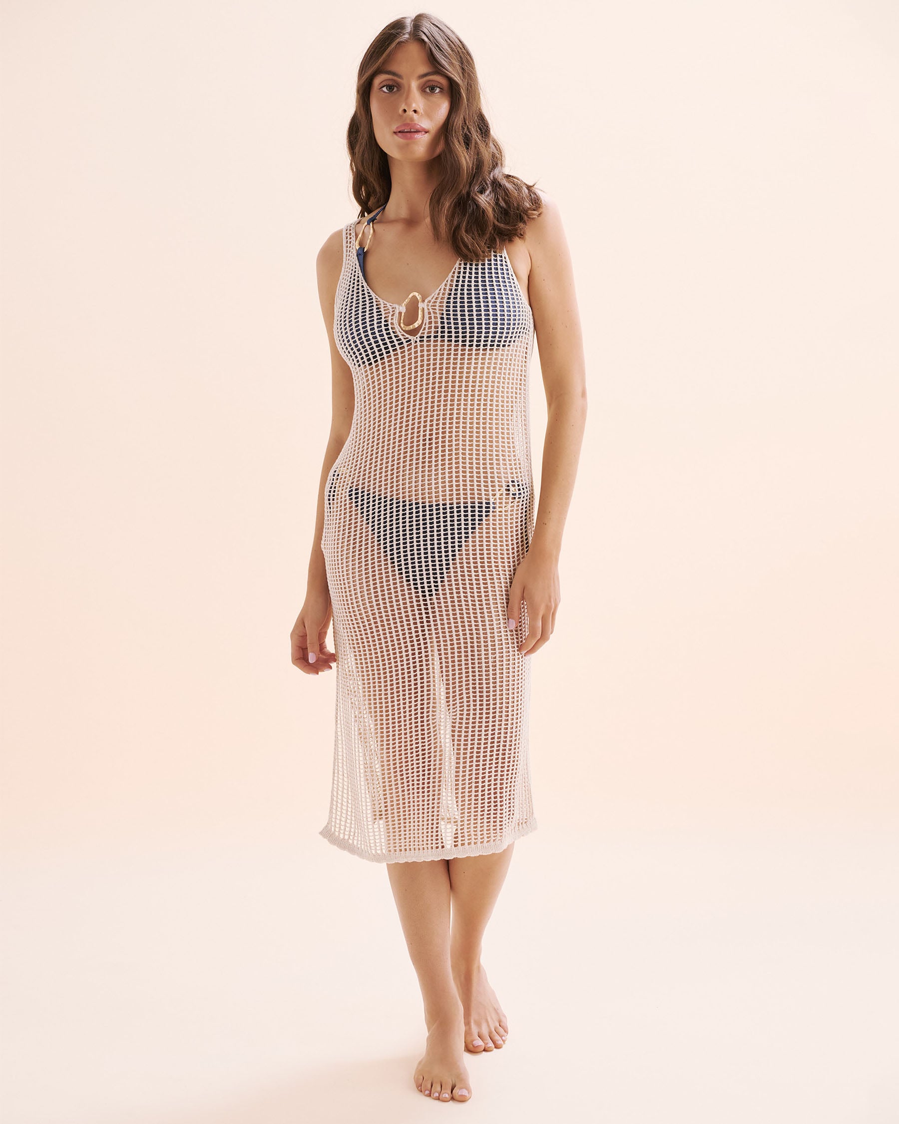 SANTEMARE Crochet Dress Beige 02300169 - View1