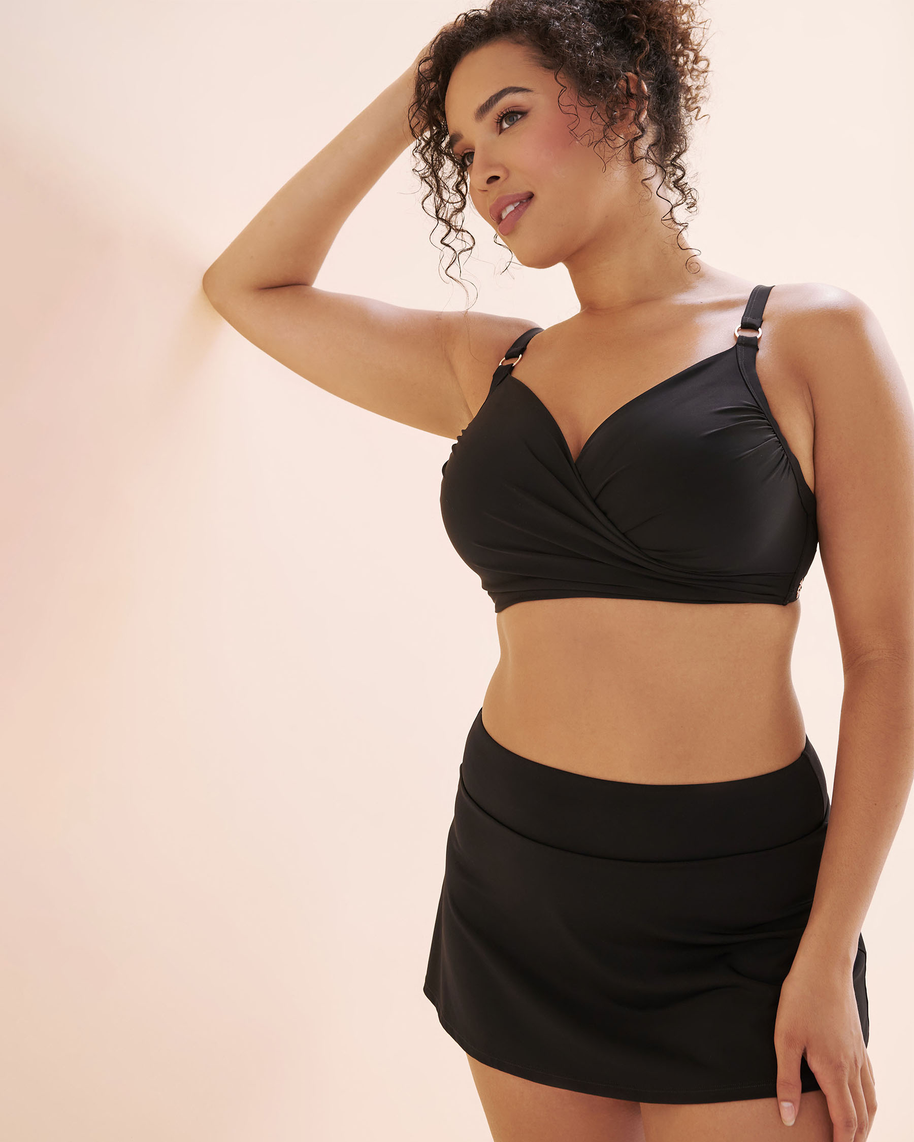 TURQUOISE COUTURE Crosssover D Cup Plunge Bikini Top Black 01200113 - View7