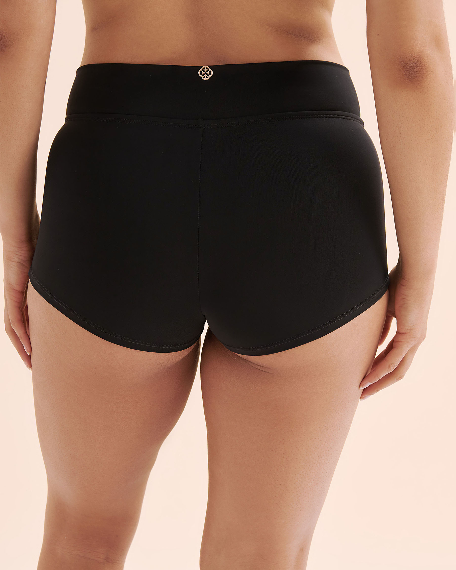 TURQUOISE COUTURE Folded Boy Short Bikini Bottom Black 01300481 - View2