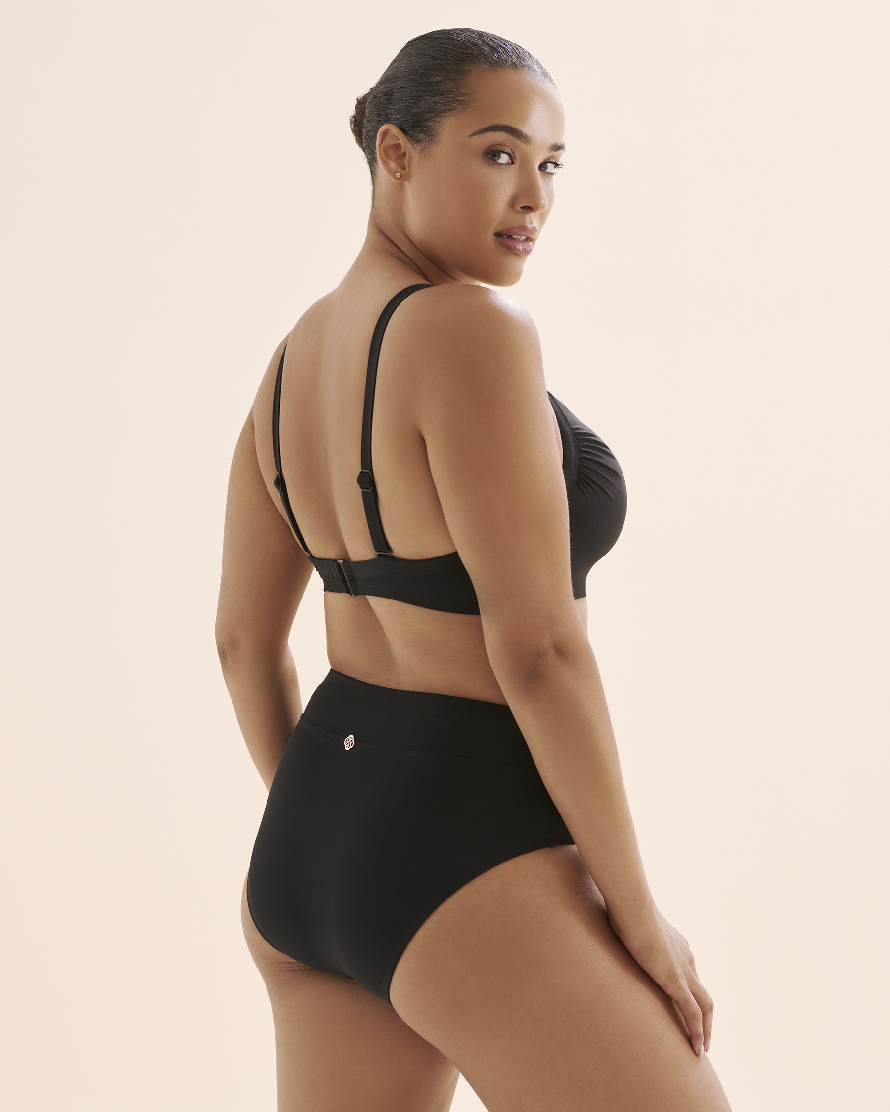 TURQUOISE COUTURE High-Rise Bikini Bottom Black 01300479 - View3