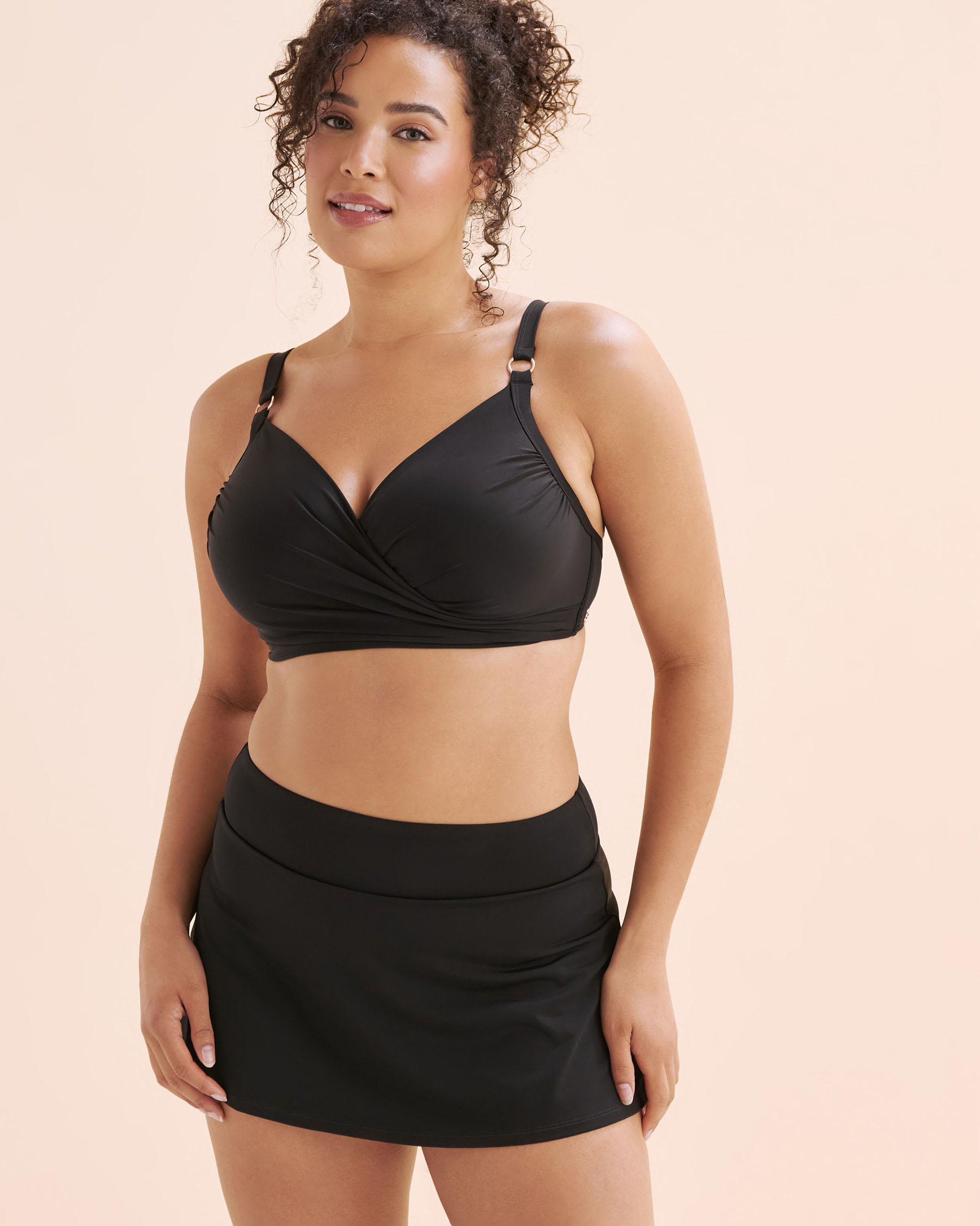 TURQUOISE COUTURE High-Rise Skirt Bikini Bottom Black 01300482 - View6
