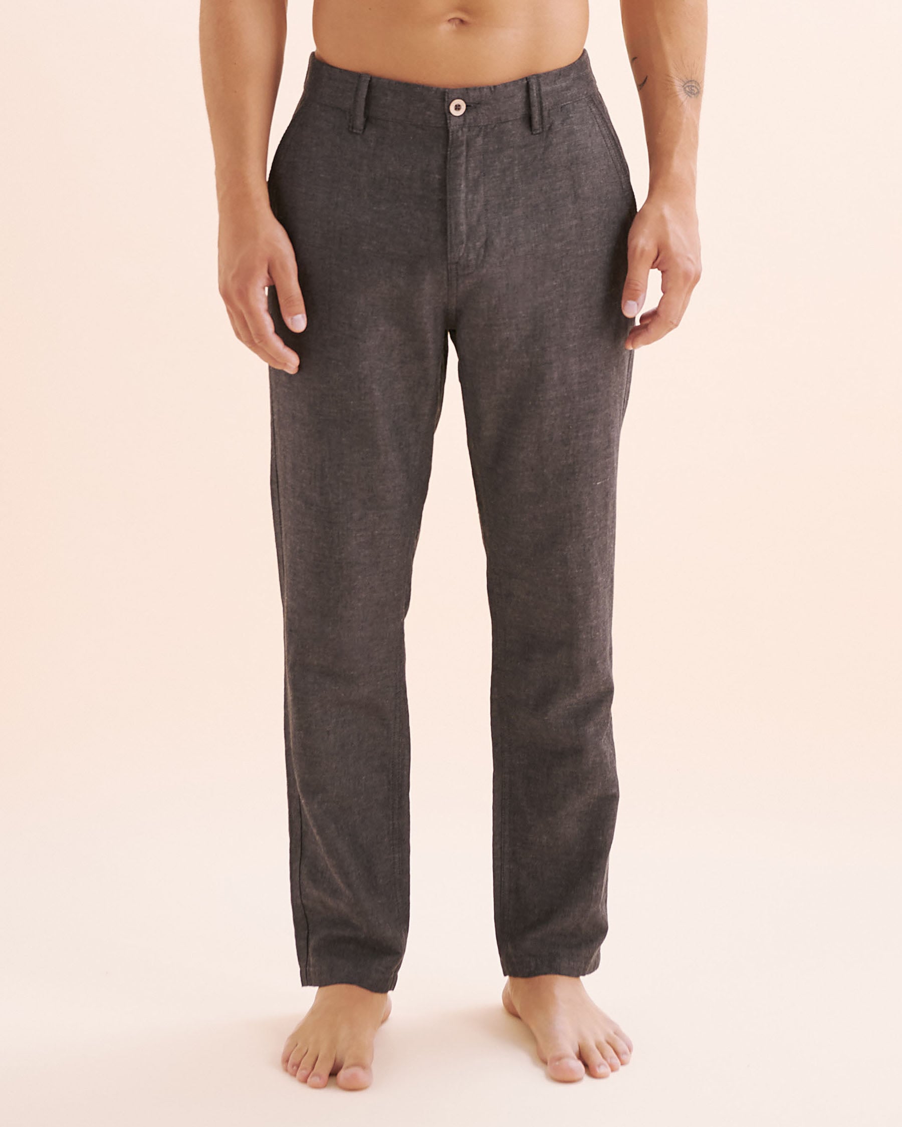PUBLIC BEACH Linen Blend Pants Black PB8101BIK - View1