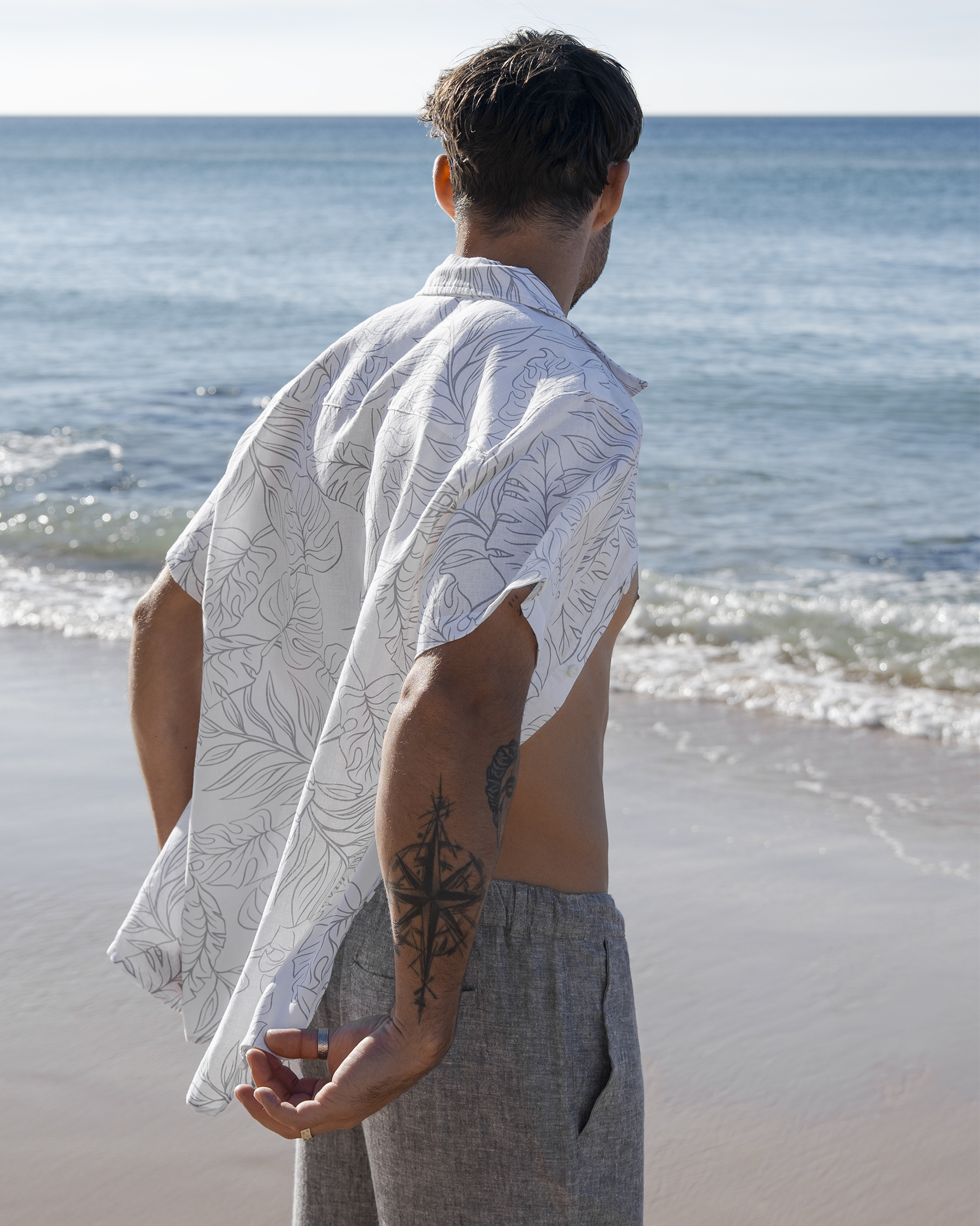 OFF THE BEACH Linen Short Sleeves Shirt White 04100042 - View2
