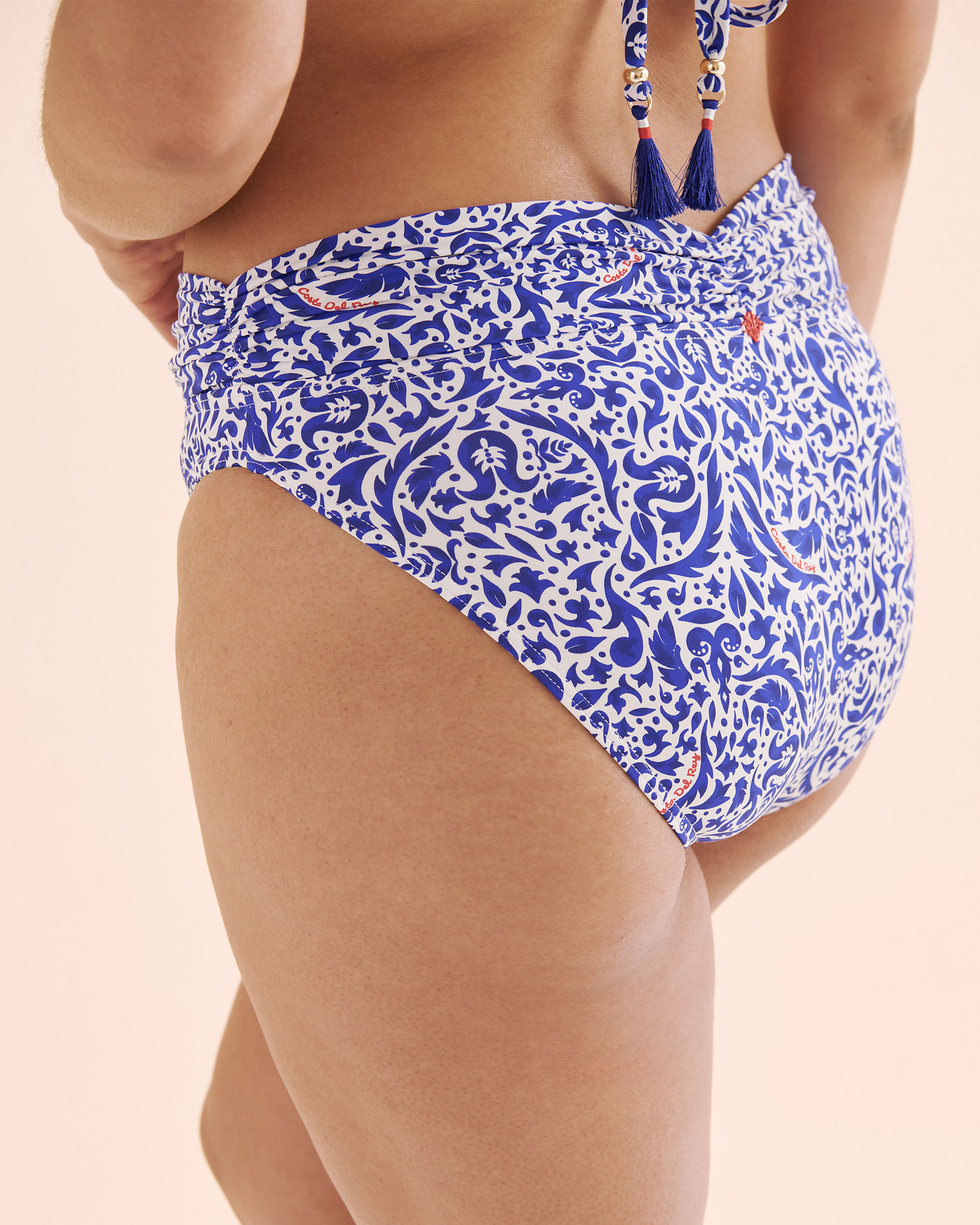 COSTA DEL REY Mid-Rise Bikini Bottom With Striped Trim Blue, red and white 01300484 - View3