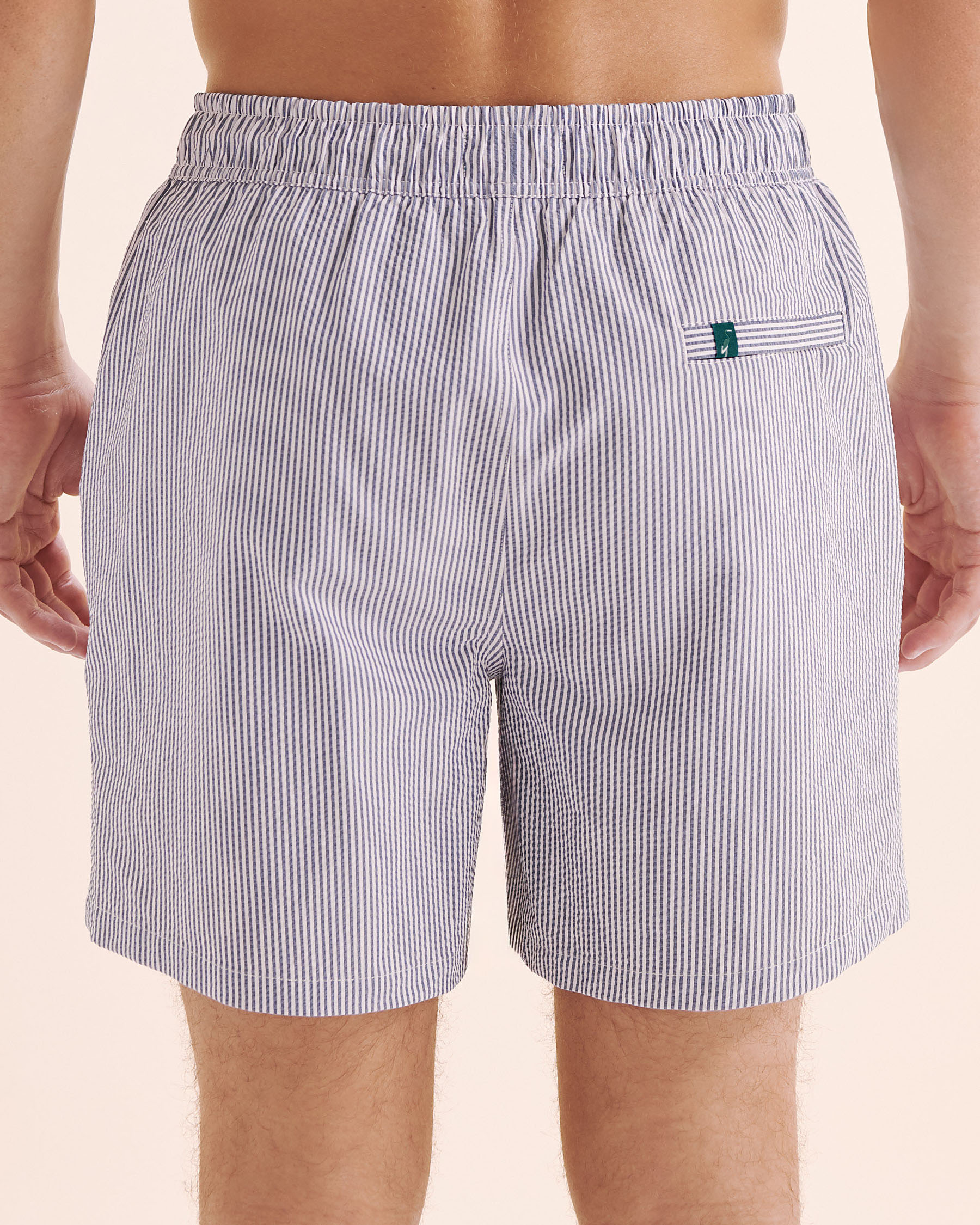 SHORELINE SEVEN Seersucker Long Liner Volley Swimsuit Shoreline Blue Stripe 03100059 - View6