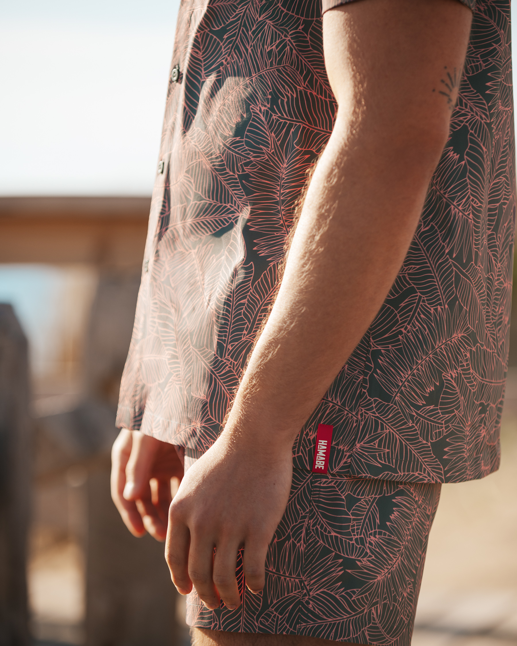 HAMABE Short Sleeve Shirt Grey 04100040 - View2