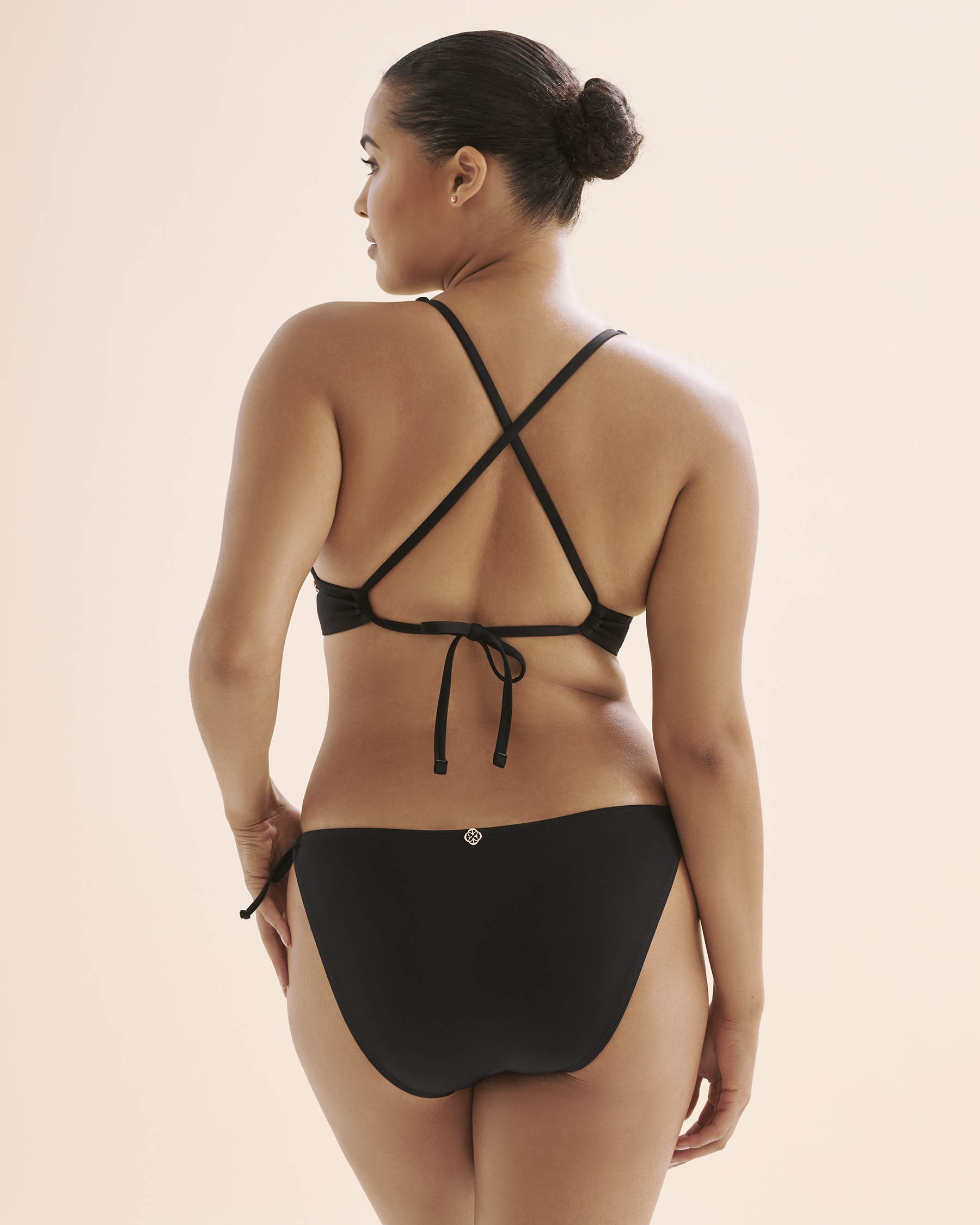 TURQUOISE COUTURE Side Tie Bikini Bottom Black 01300476 - View3