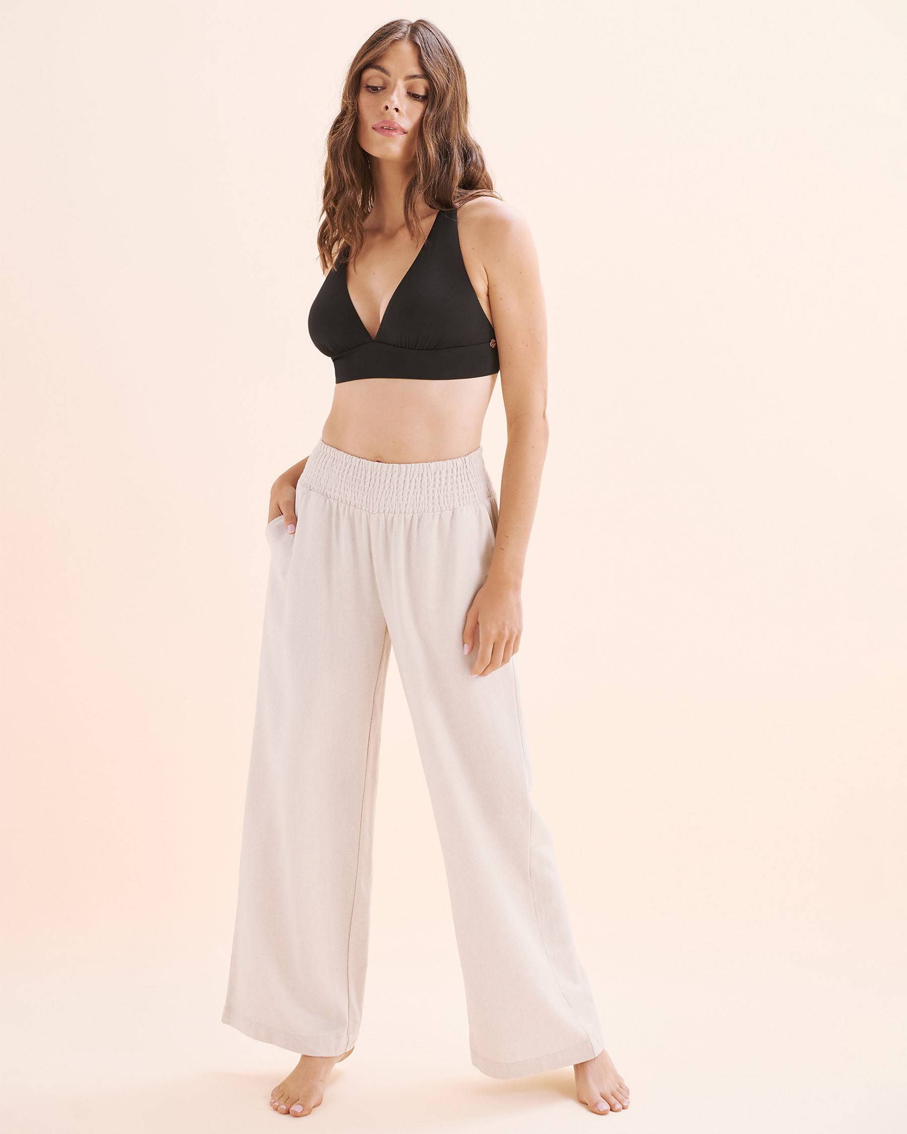 OFF THE BEACH Wide Leg Pants Beige 02200099 - View3