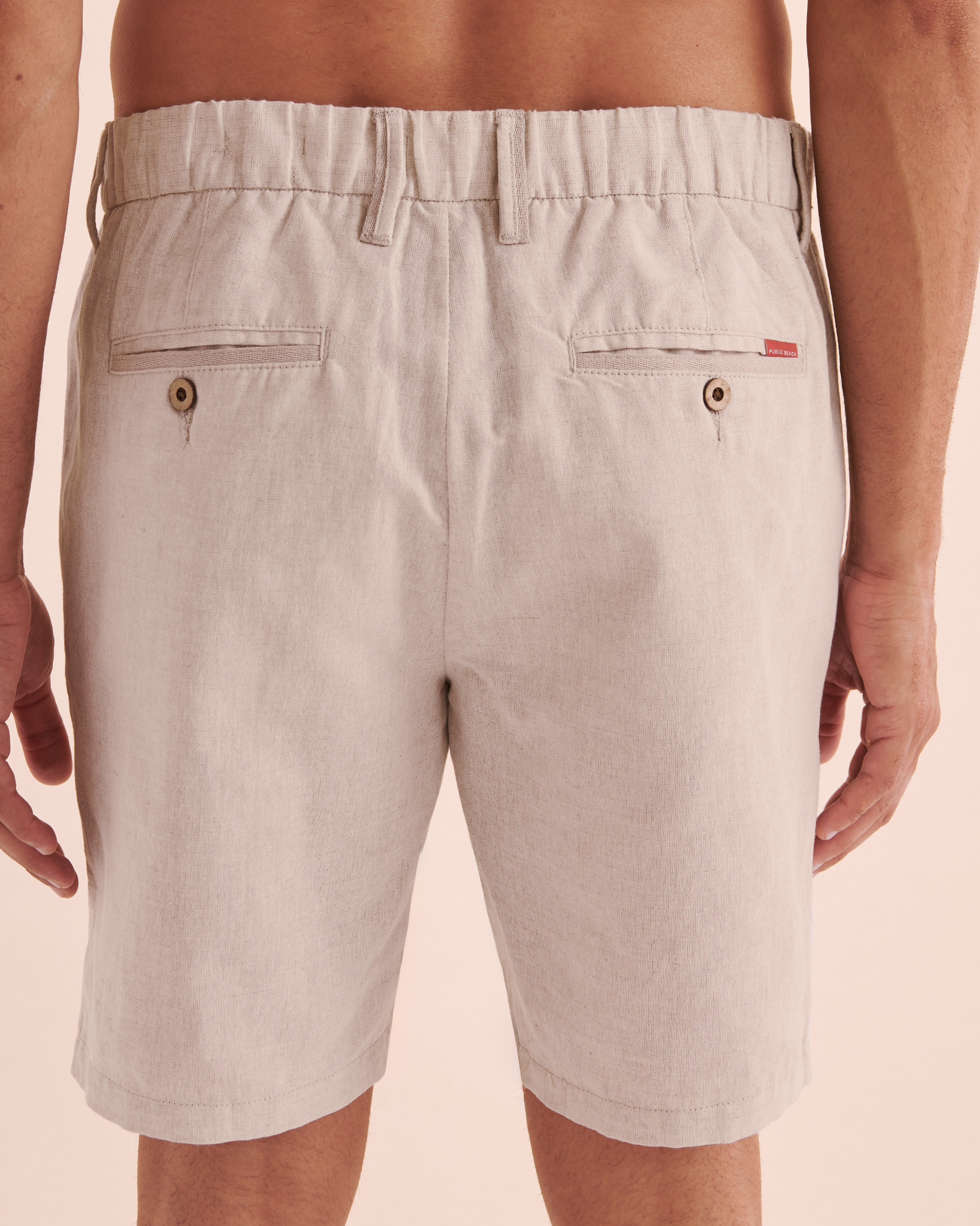 PUBLIC BEACH Linen Bermuda Shorts Natural PB7801BIK - View2