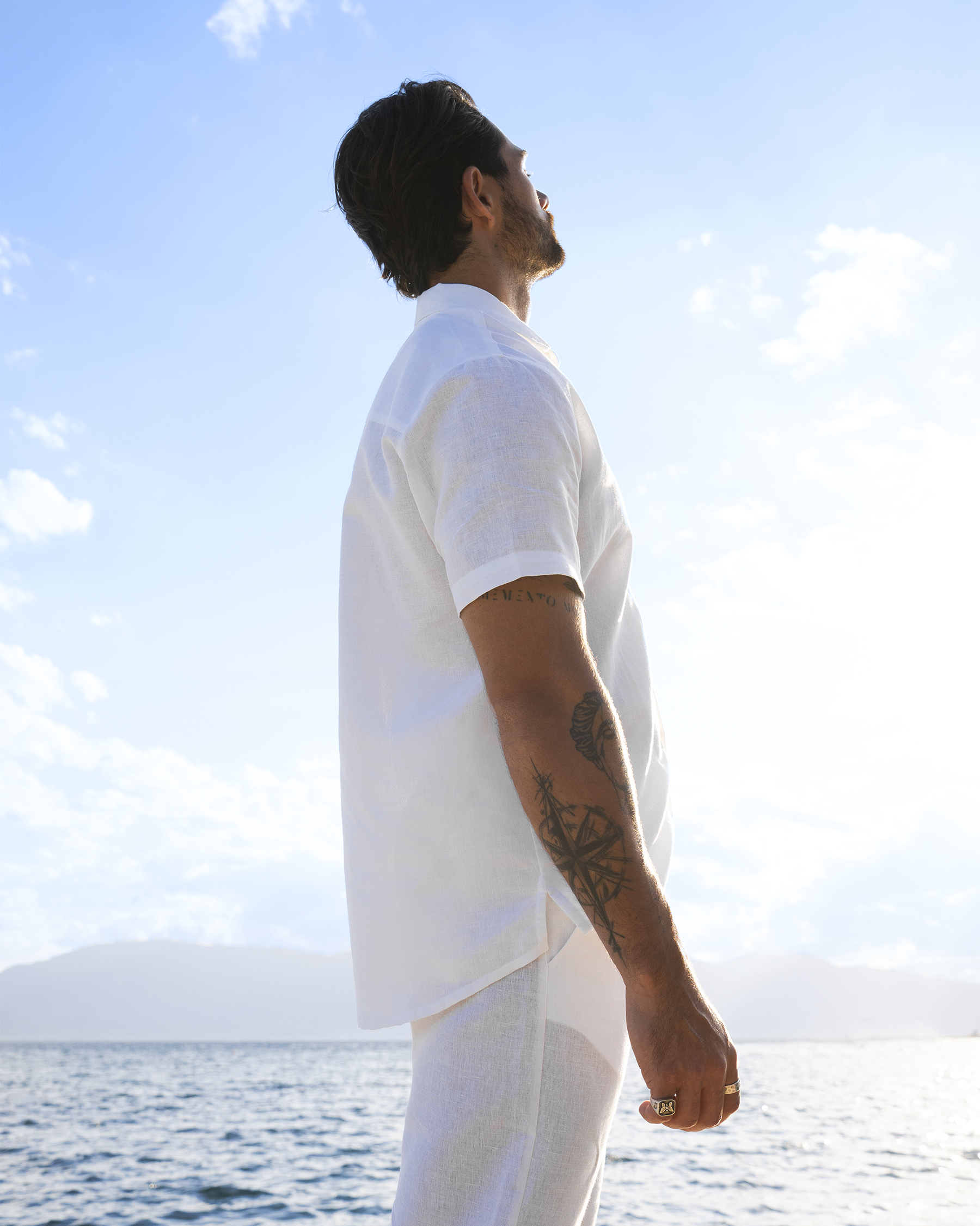 OFF THE BEACH Linen Blend Short Sleeve Shirt White 04100022 - View2