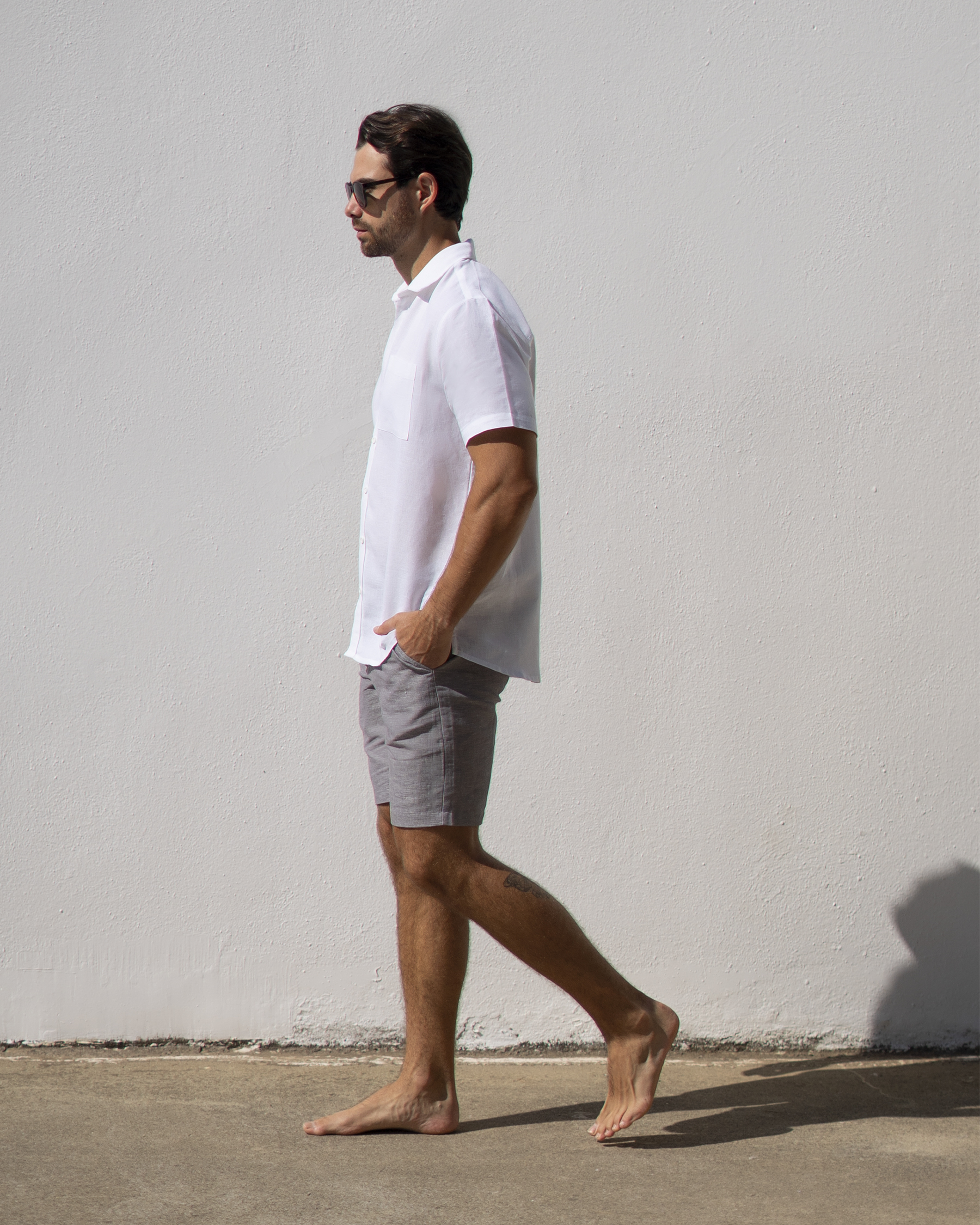 OFF THE BEACH Linen Blend Short Sleeve Shirt White 04100022 - View4