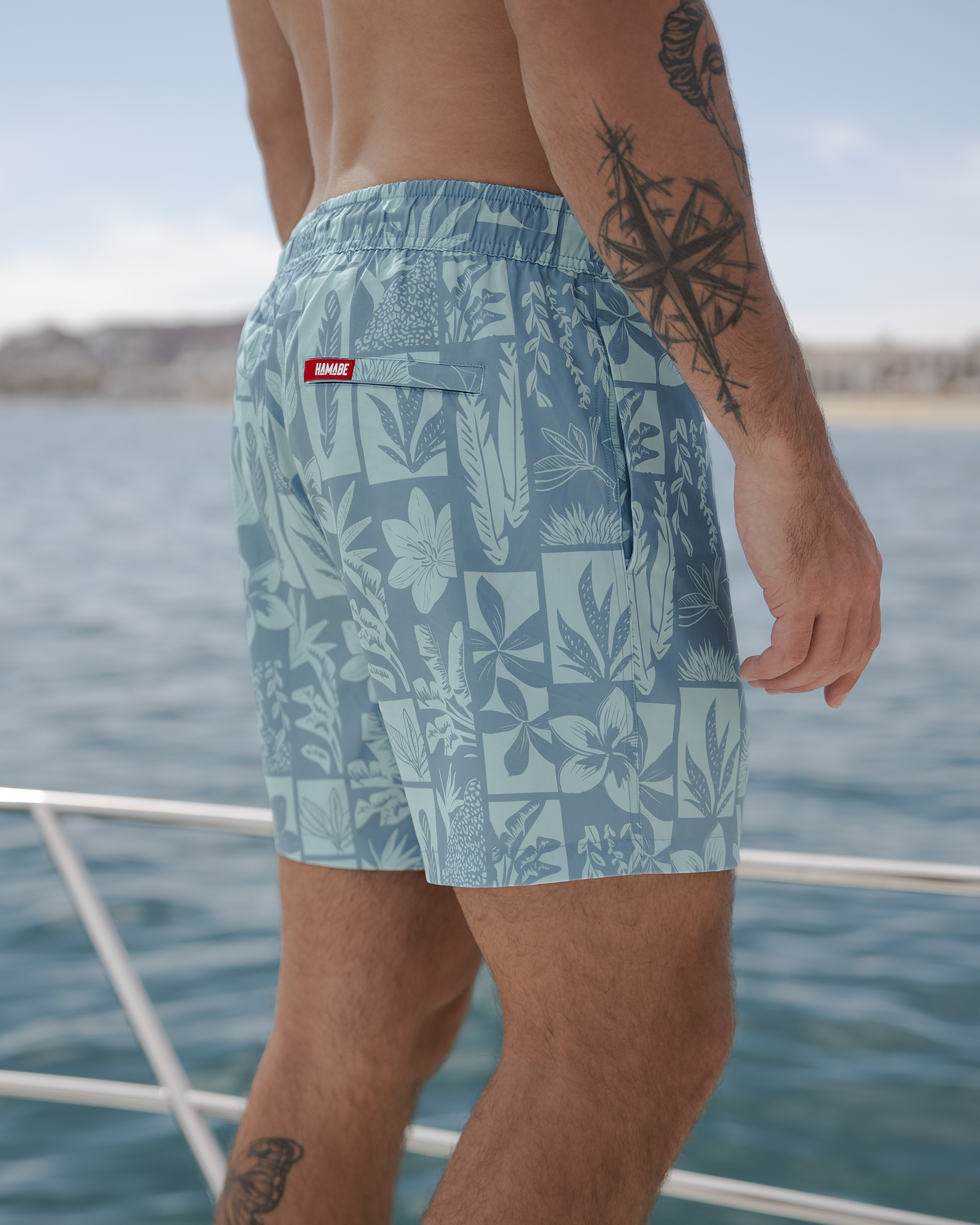 HAMABE Volley Swimsuit with Long Lining Dusk Blue 03100046 - View3