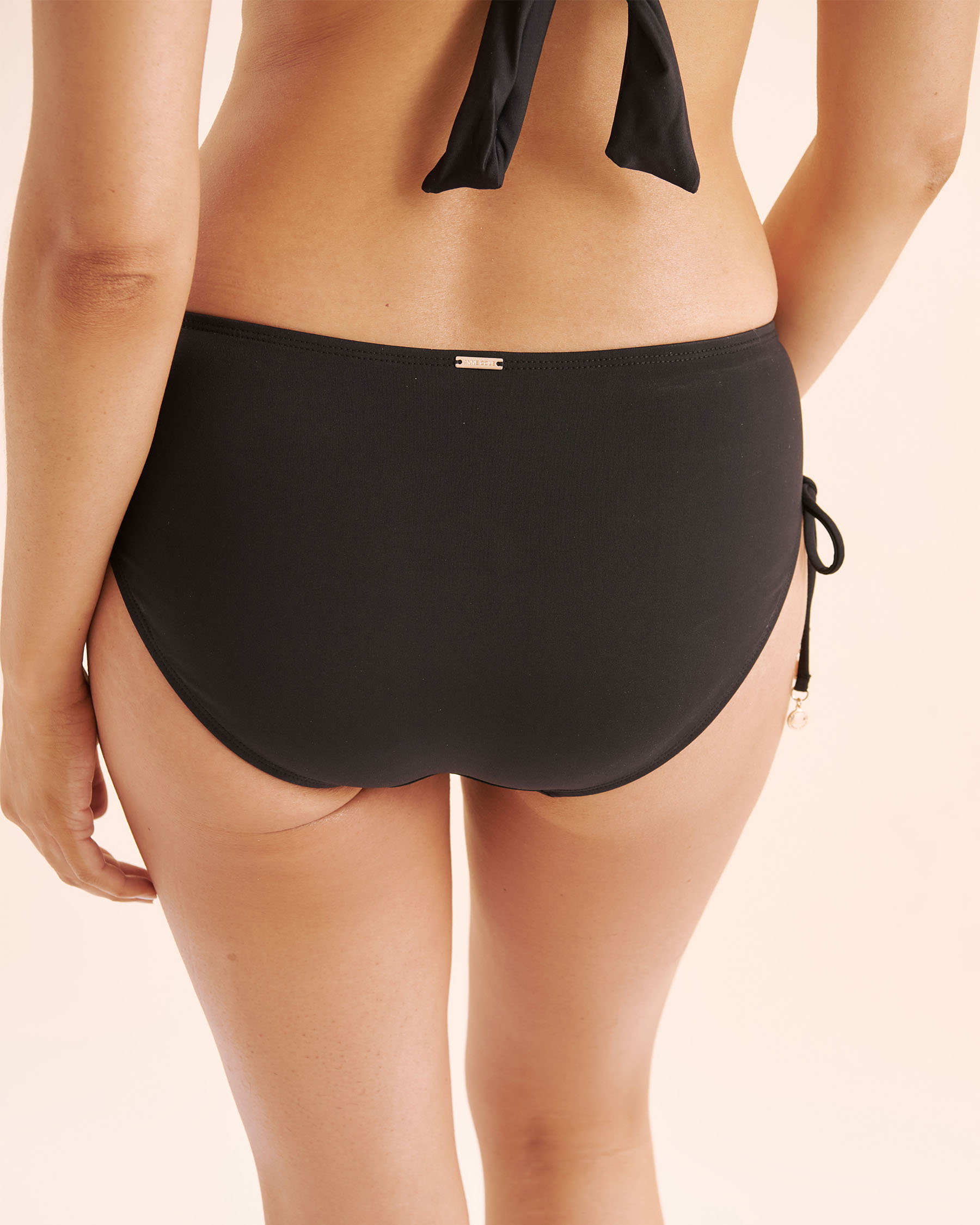ANNE COLE Live In Color Alex Side Tie Bikini Bottom Black MYMB30001 - View6