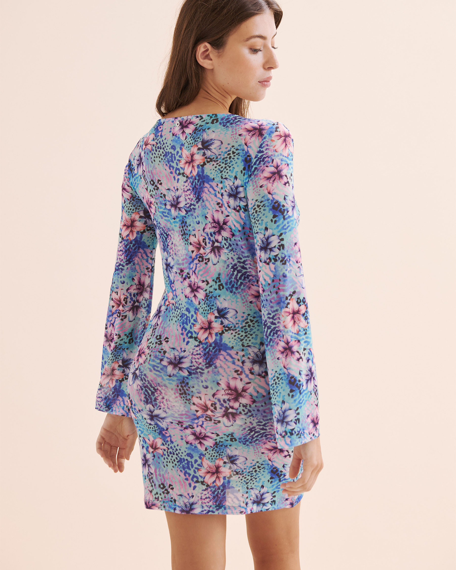 SEATONIC Fishnet long Sleeve Dress Blue, pink, purple 02300180 - View2