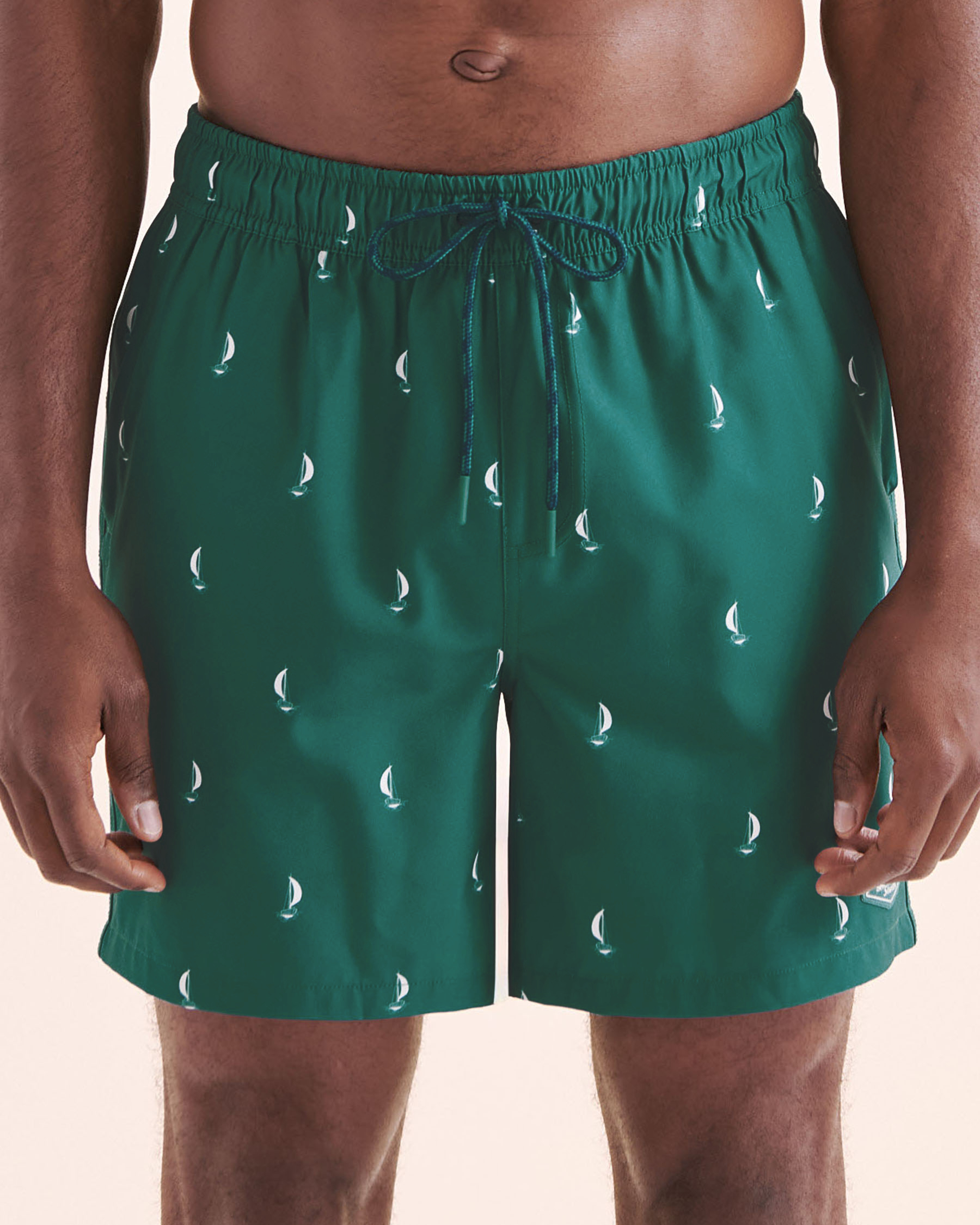 SHORELINE SEVEN Long Liner Volley Swimsuit Green and white 03100067 - View5