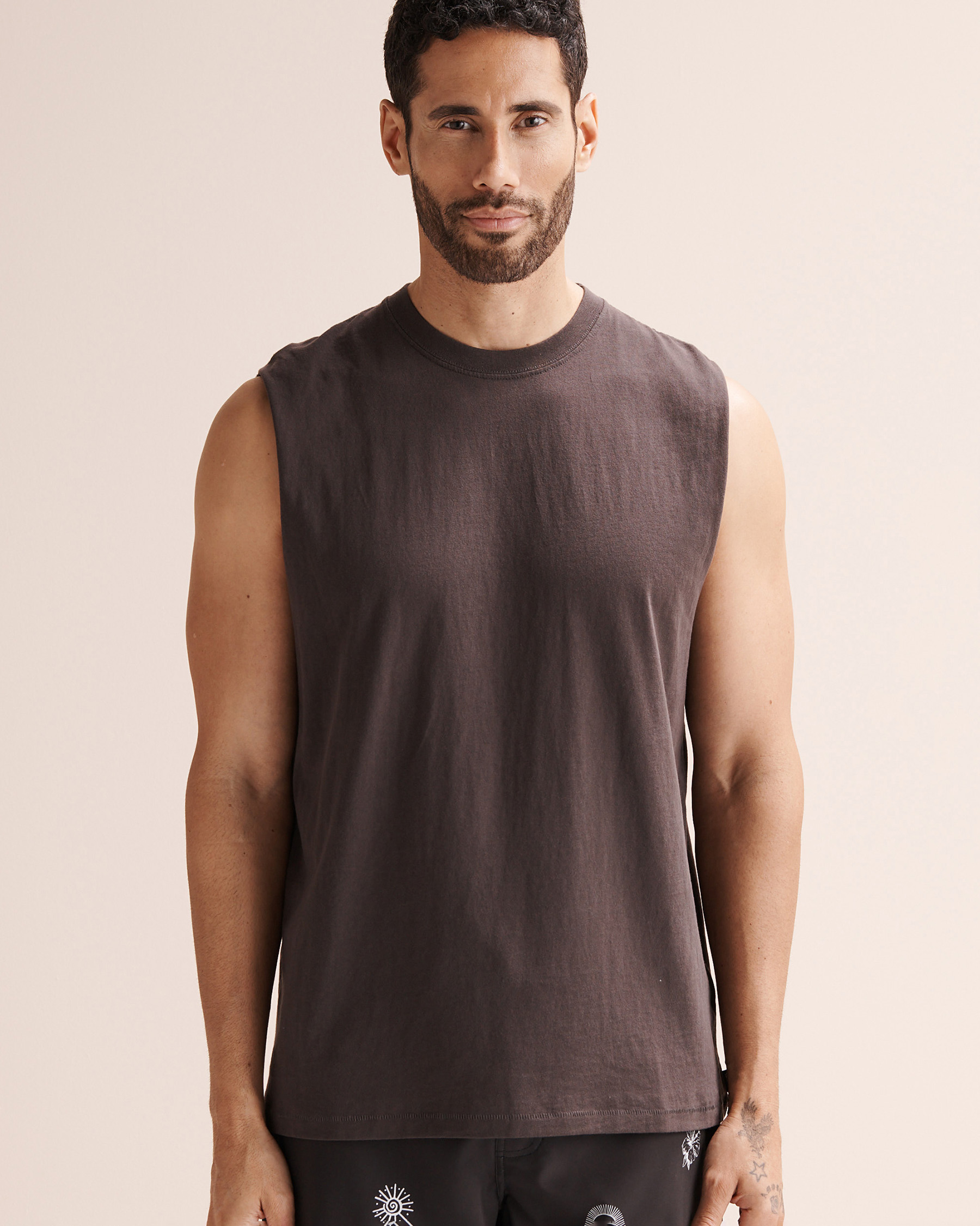 RIP CURL Plain Wash Muscle Tank Top Black 0BVMTE - View4