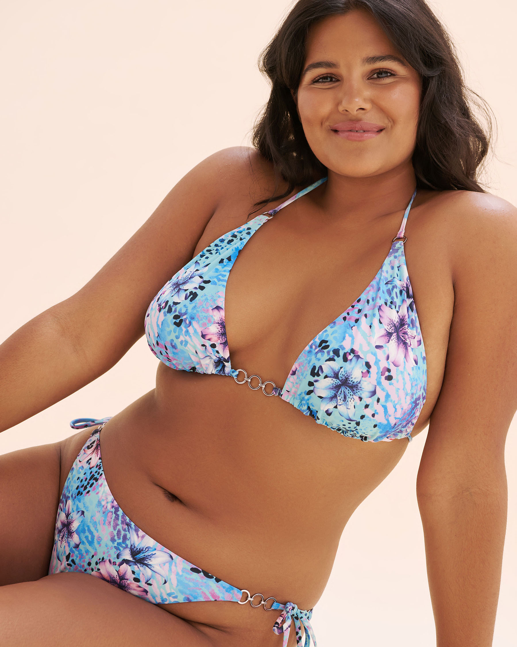 SEATONIC Ring Triangle Bikini Top Blue, pink, purple 01100487 - View7
