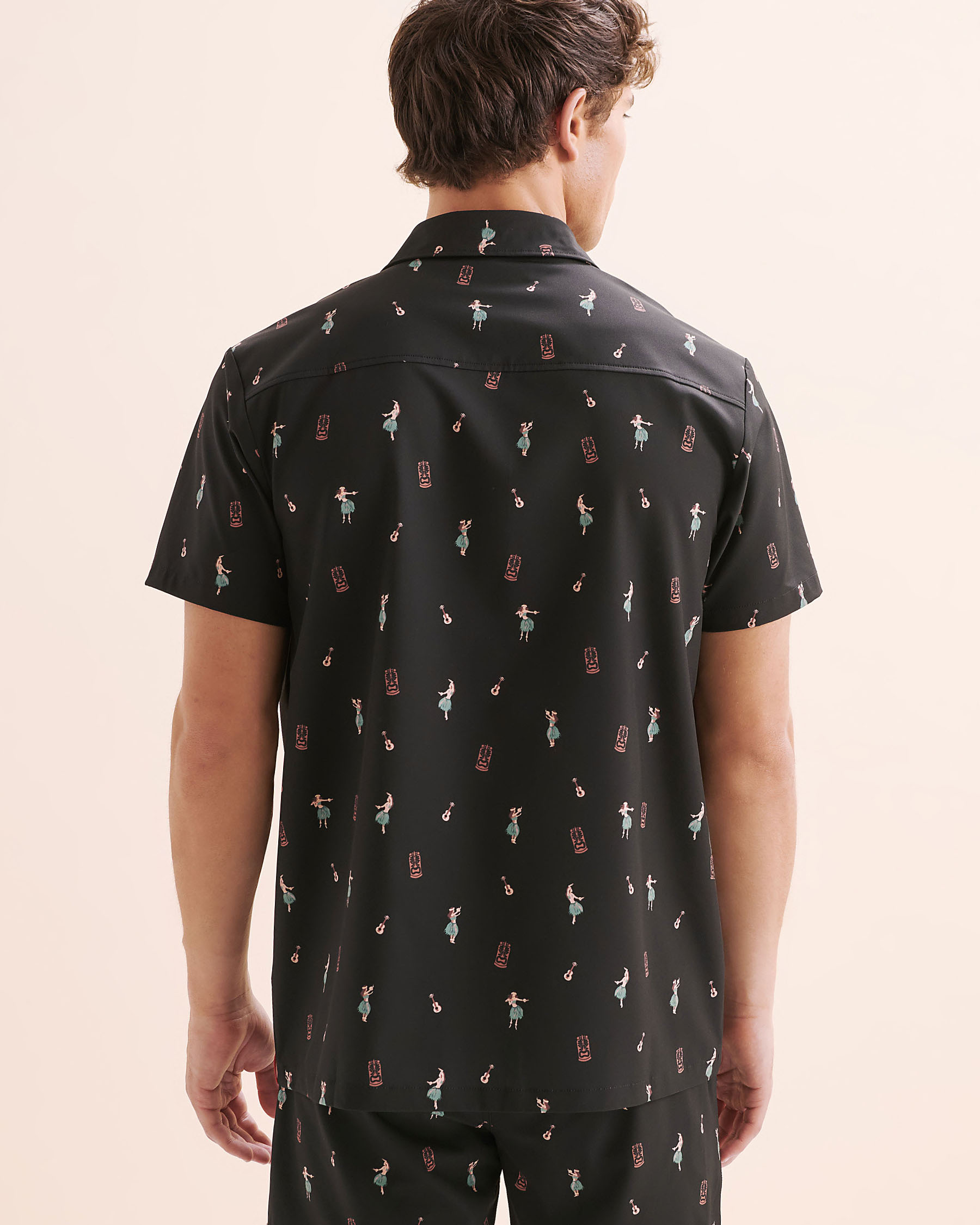 HAMABE Short Sleeves Shirt Black 04100048 - View4