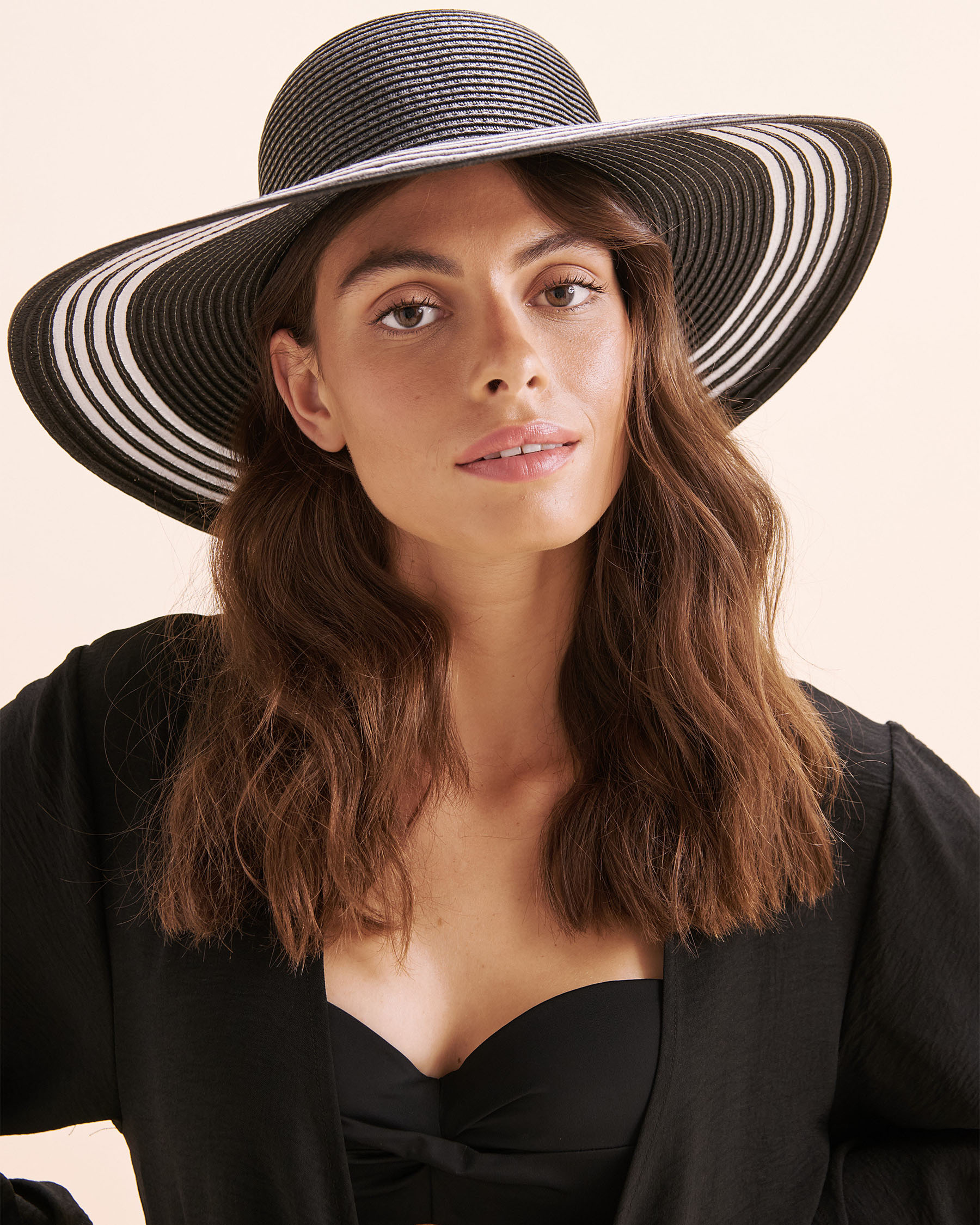SARAJANE Two Tones Wide Brim Hat Beige 25SJ3638 - View1