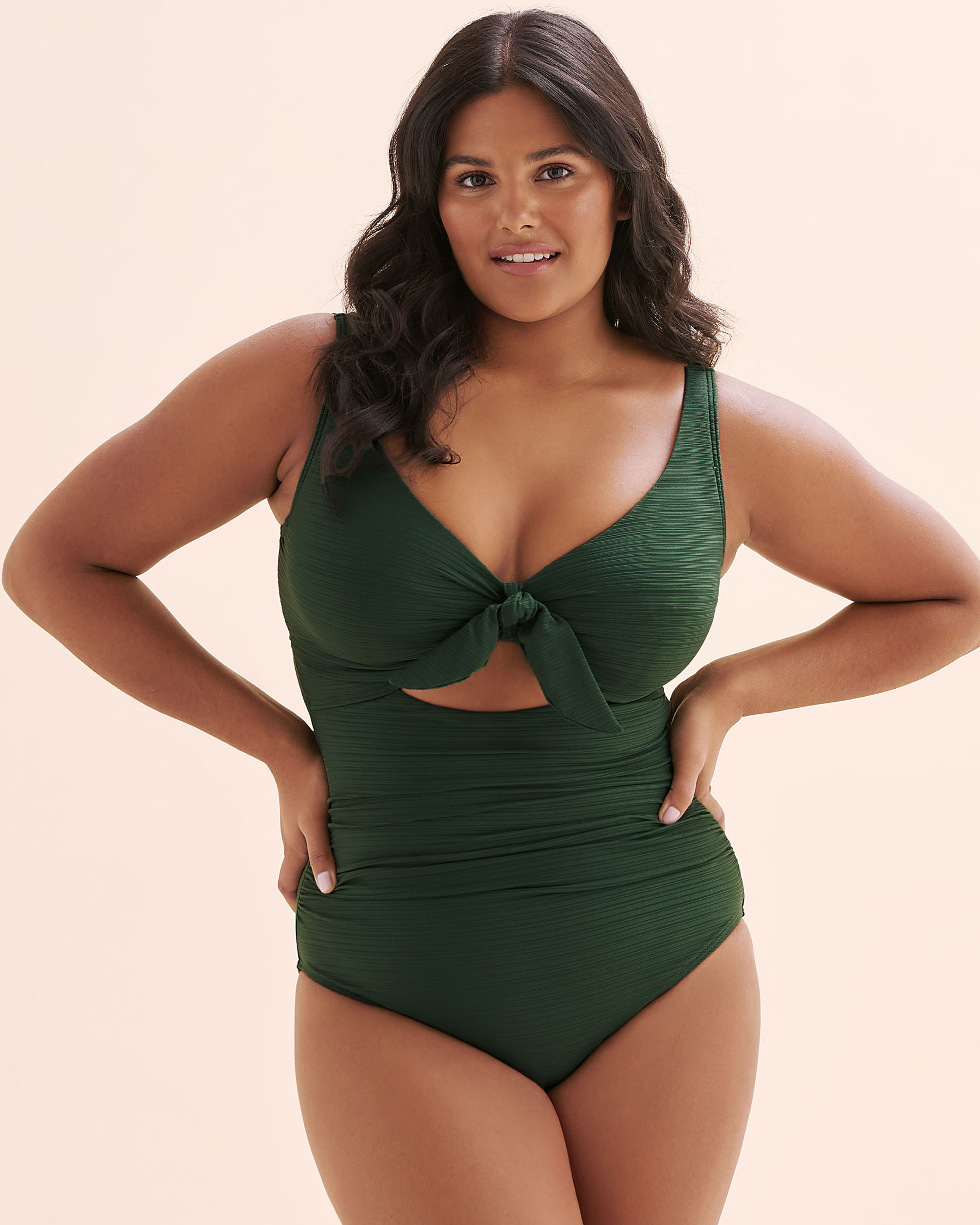 ARTESANDS Aria Cezanne D/DD Cup Cut-out One-piece Swimsuit Pine Green AT1763GA - View1