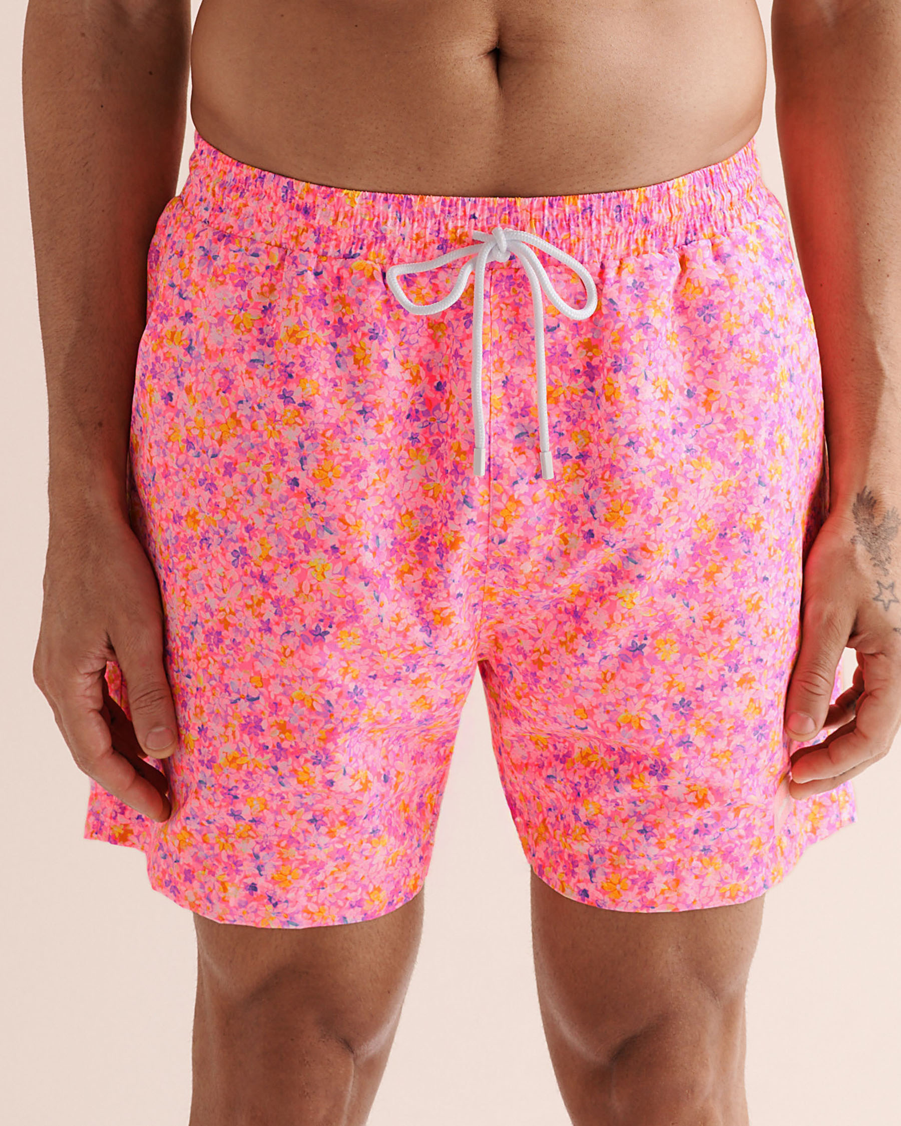 KULANI KINIS Gelato Bloom Men's Volley Swimsuit Pink TRUNK110GEBL - View2