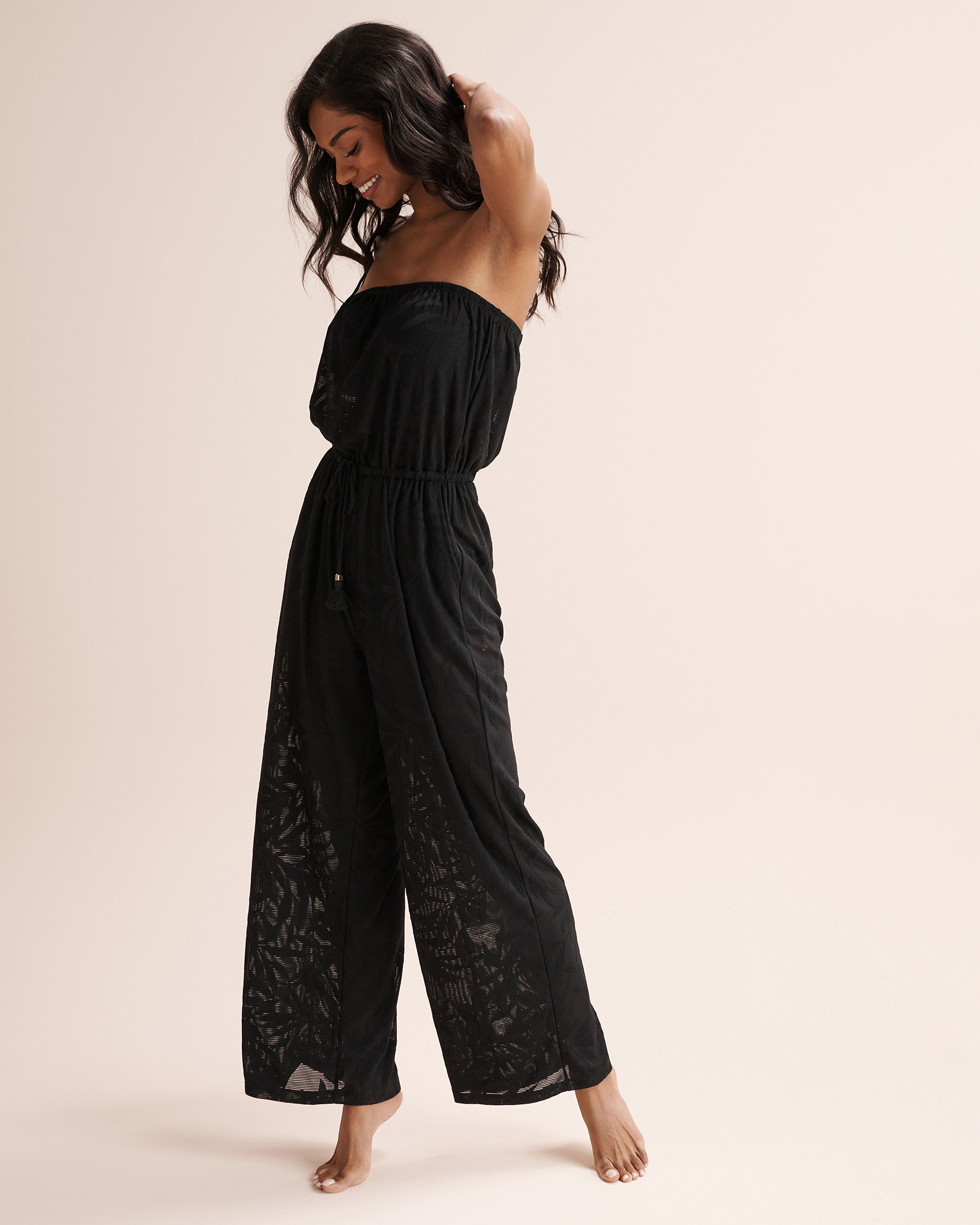 COSTA DEL REY Leaf Bandeau Jumpsuit Black 02300185 - View8